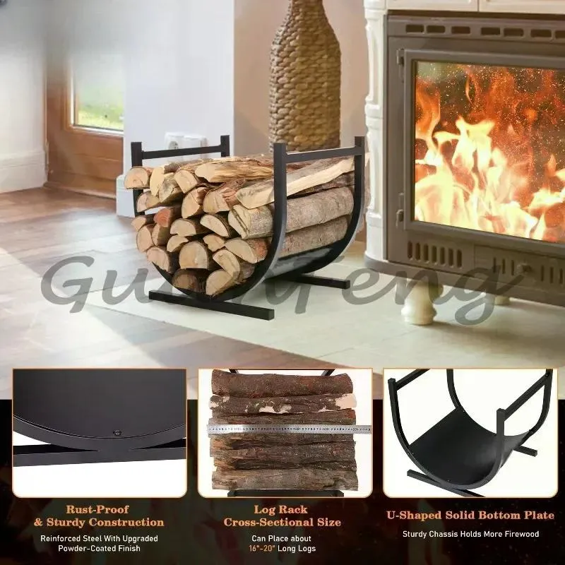 Large Capacity Firewood Rack Wood Stacking Storage Rack High Durability for Indoor or Outdoor Use of Firewood Racks photo 4
