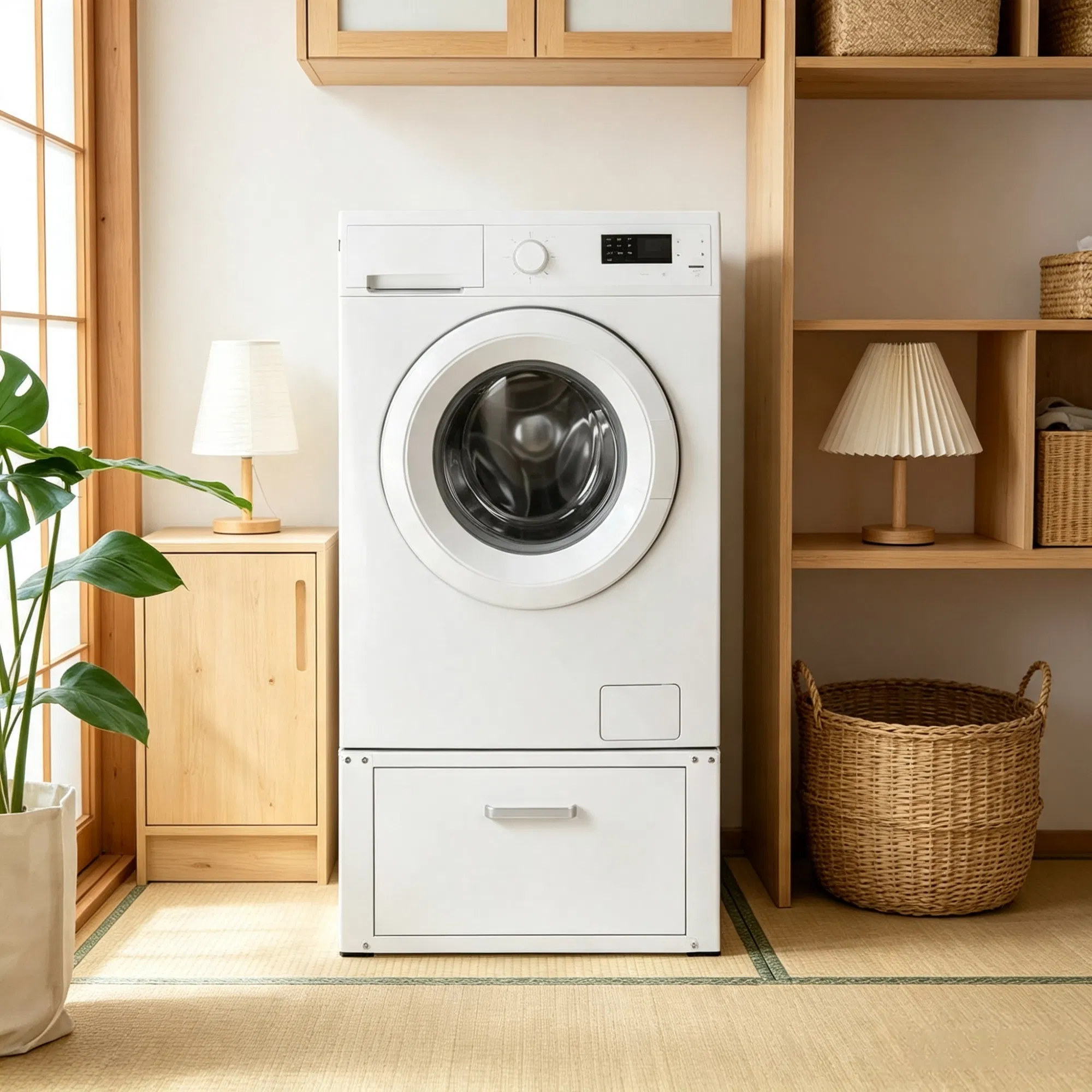 27" Wide Laundry Pedestal for Washer & Dryer, 14.4" Height 660 lbs Capacity Base Stand, Heavy Duty Universal Fit Platform with Drawer & Rich Accessories photo 4