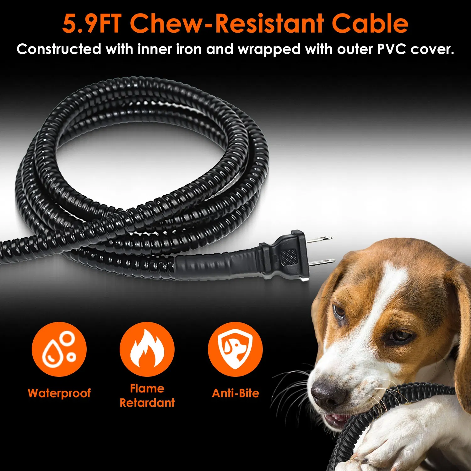 Heated Water Bowl for Dog Cat 74.4OZ Heating Water Dish IP67 Waterproof Thermal Water Bowl Heated Pet Bowl Dog Cat Water Feeder Bowl for Dog Cat Rabbit Pet photo 3