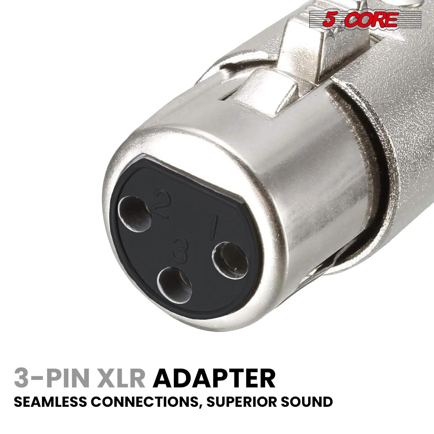 5Core XLR Connector Male Female to 1/4 Audio Jack 3 Pin Secure Mic Plug w Locking Ends photo 3