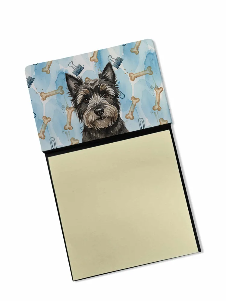 Black Cairn Terrier Coworker Watercolor Sticky Note Holder Refillable Dispenser Desk Accessory 3x3 Pad Gift photo 8