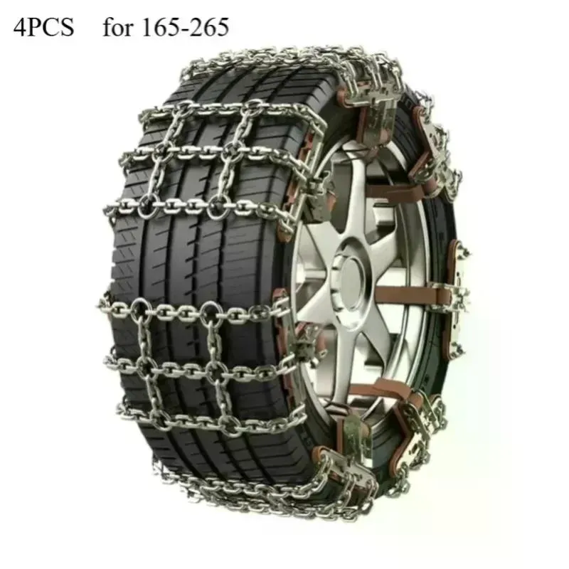 4Pcs Car Snow Chains, Anti-Slip Emergency Traction Tire Chains for Ice Snow Mud Sand, Fit Tire Width 165-265mm, No Jack Required photo 6