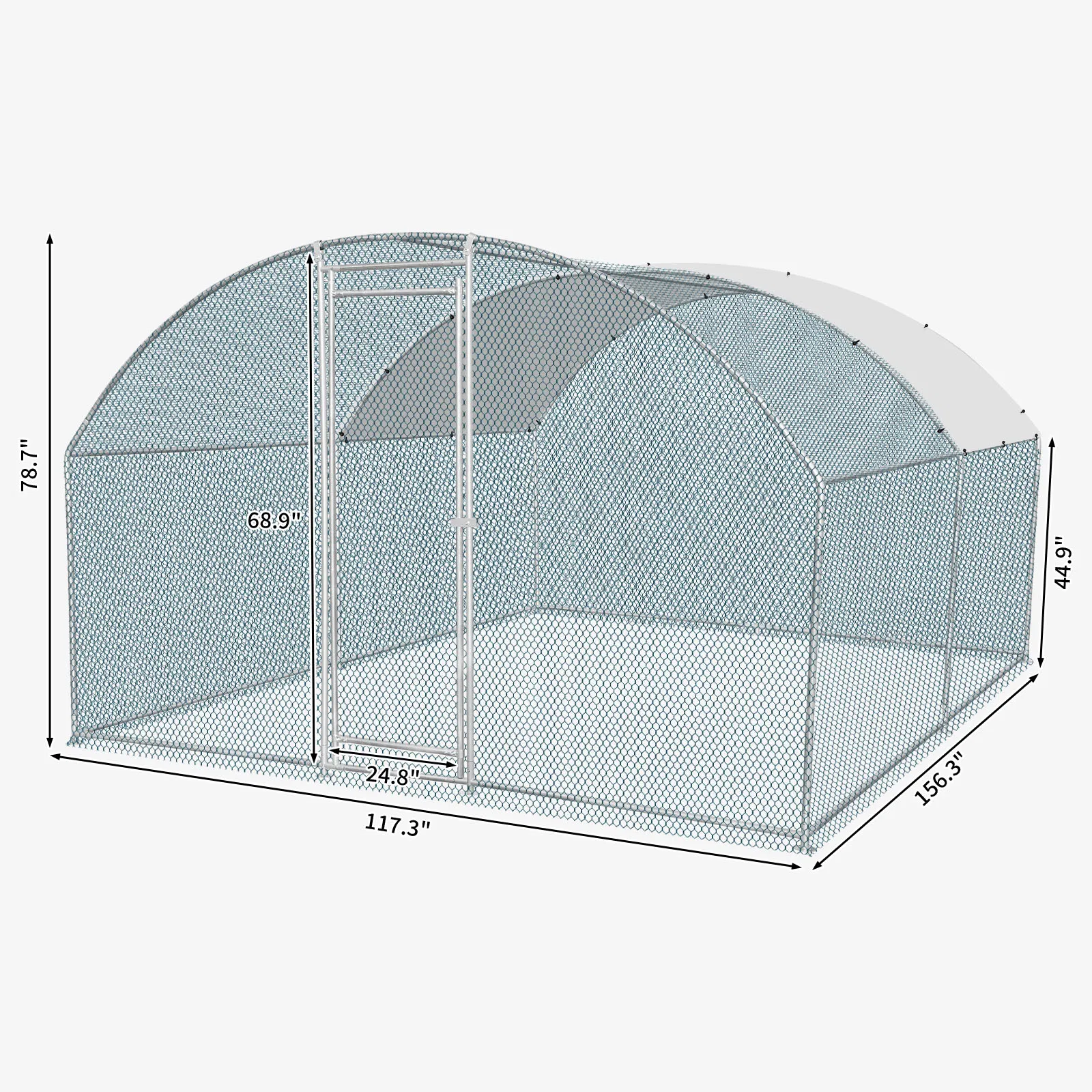 13 x 10 ft Large Metal Chicken Coop, Walk-in Poultry Cage Chicken Hen Run House with Waterproof Cover, Rabbits Cats Dogs Farm Pen for Outdoor Backyard Farm Garden photo 8