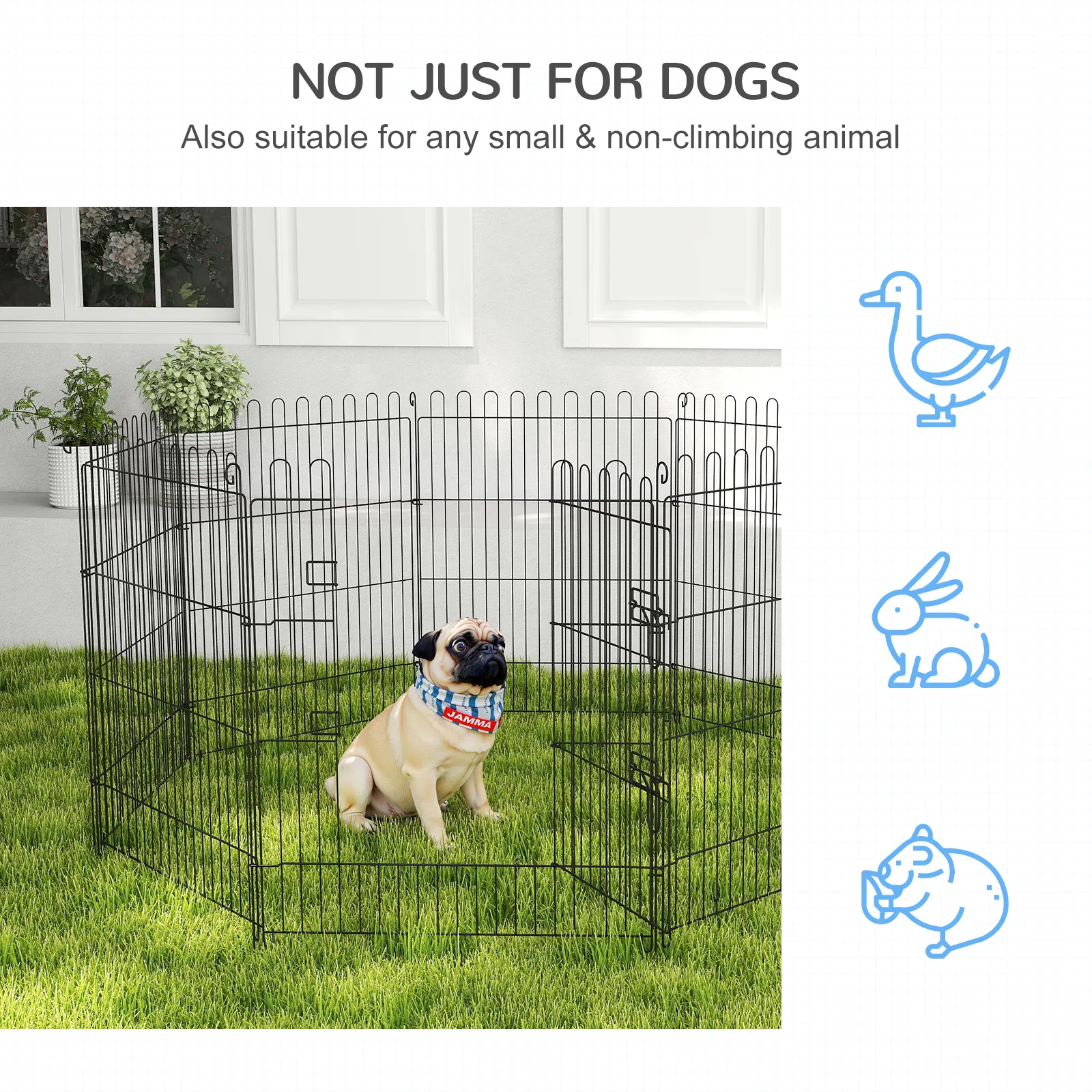 30inch 8-Panel Octagon Pet Exercise Playpen Crate Foldable Dog Cage Pen Puppy Kennel, Black photo 5