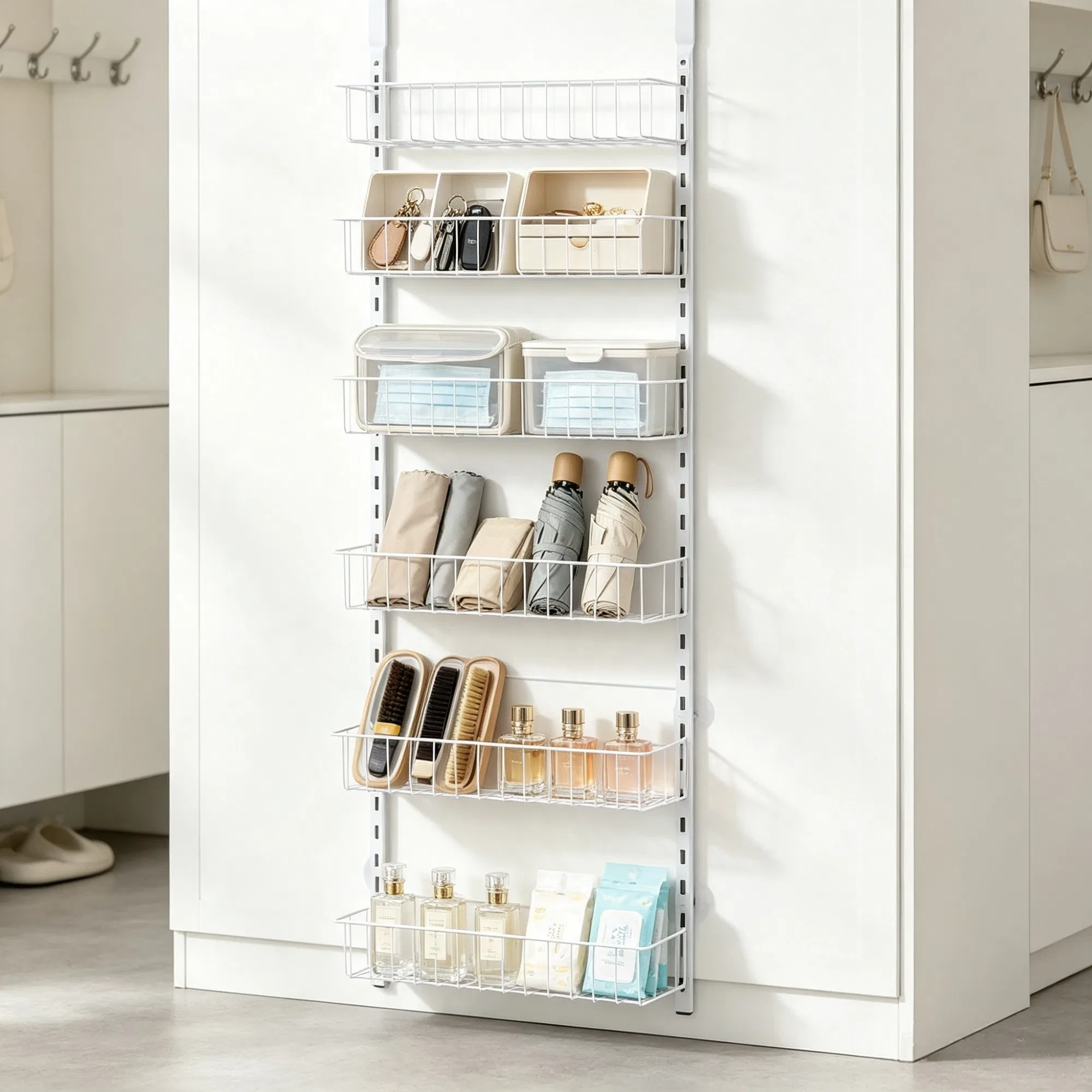 6-Tier Over the Door Pantry Organizer, Adjustable Hanging Storage Rack for Kitchen photo 6