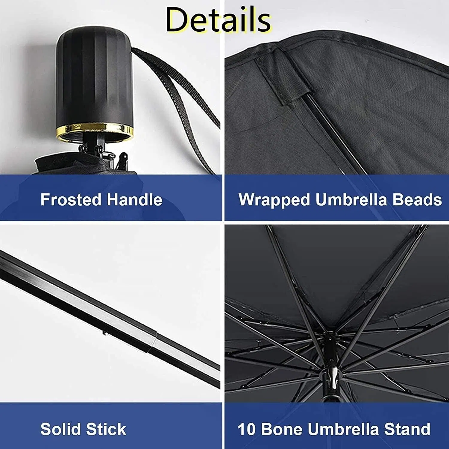 51" Car Windshield Sun Shade Foldable Umbrella Front Window Cover Visor Umbrella photo 6