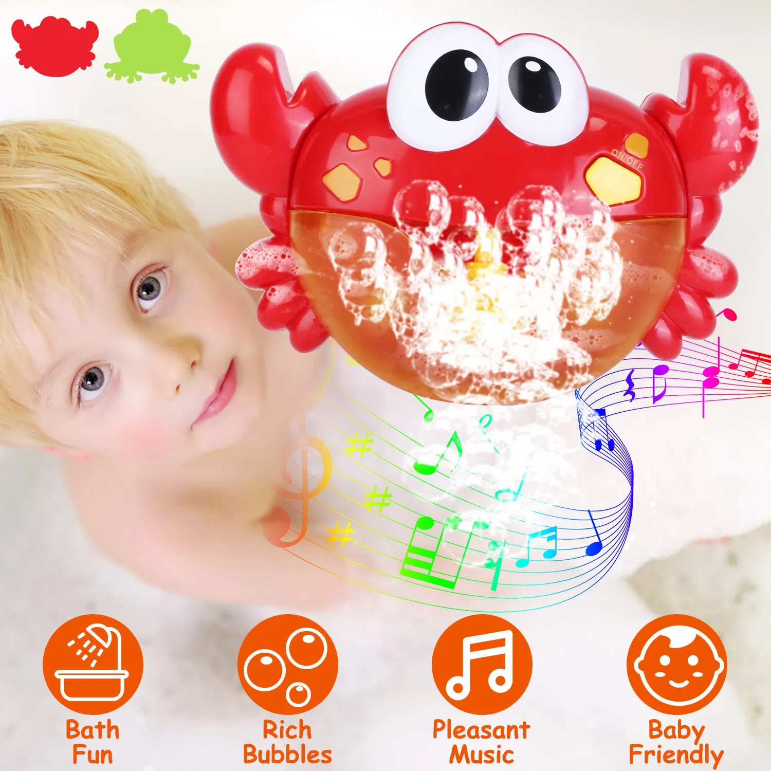 Frog Musical Bubble Bath Maker Baby Bath Toys for Bathtubs Toddler Bubble Machine for Bath Fun photo 1