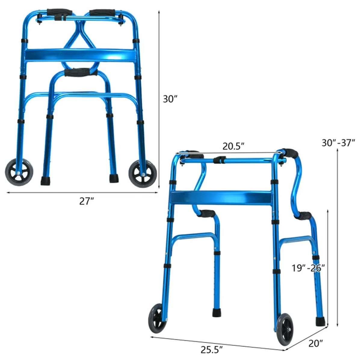 Blue walking aid foldable photo 2