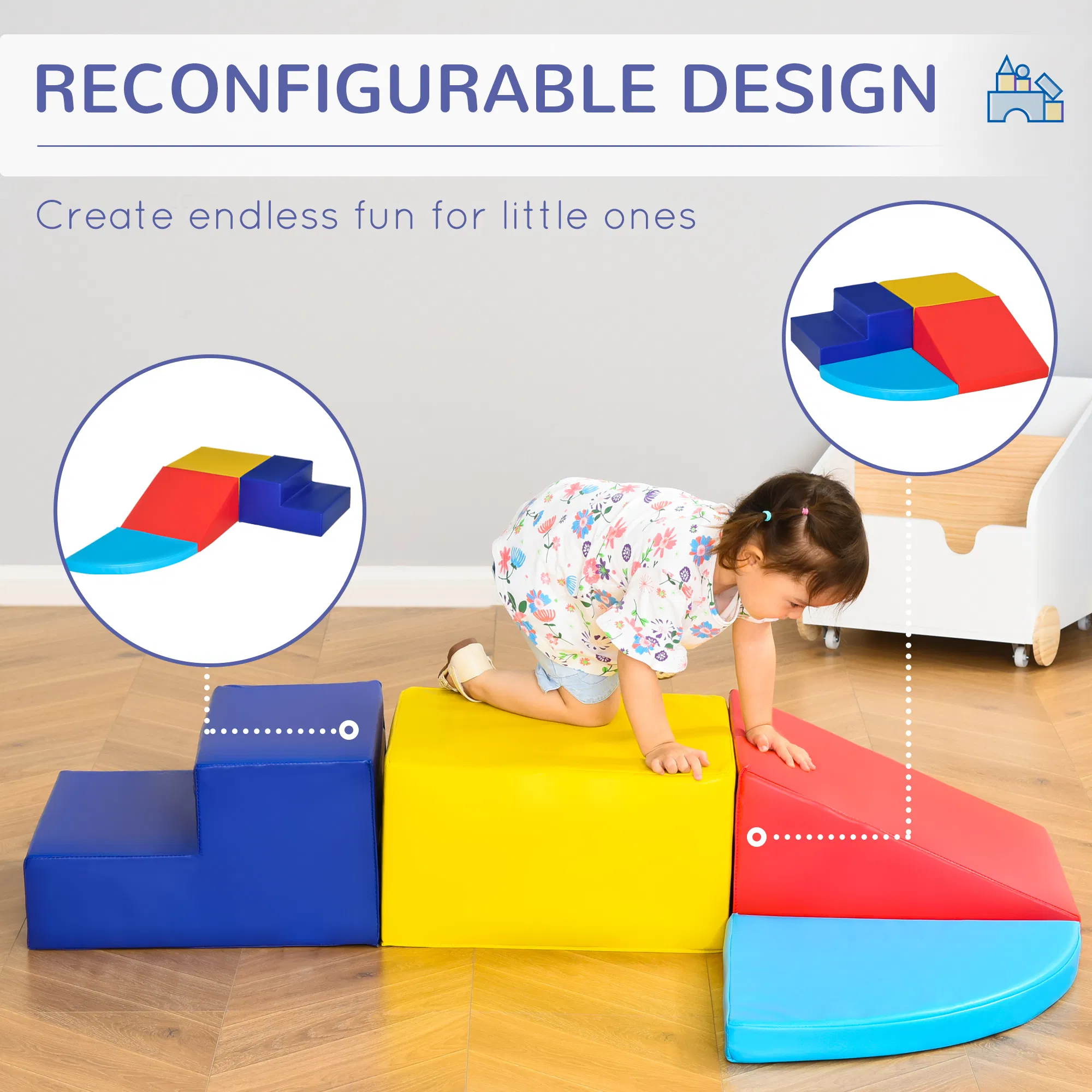 Crawl and Climb Foam Play Set Toddler Nugget 4 Pieces Lightweight Interactive Set for Climbing, Crawling, Sliding Play Zone for Baby Preschooler photo 3
