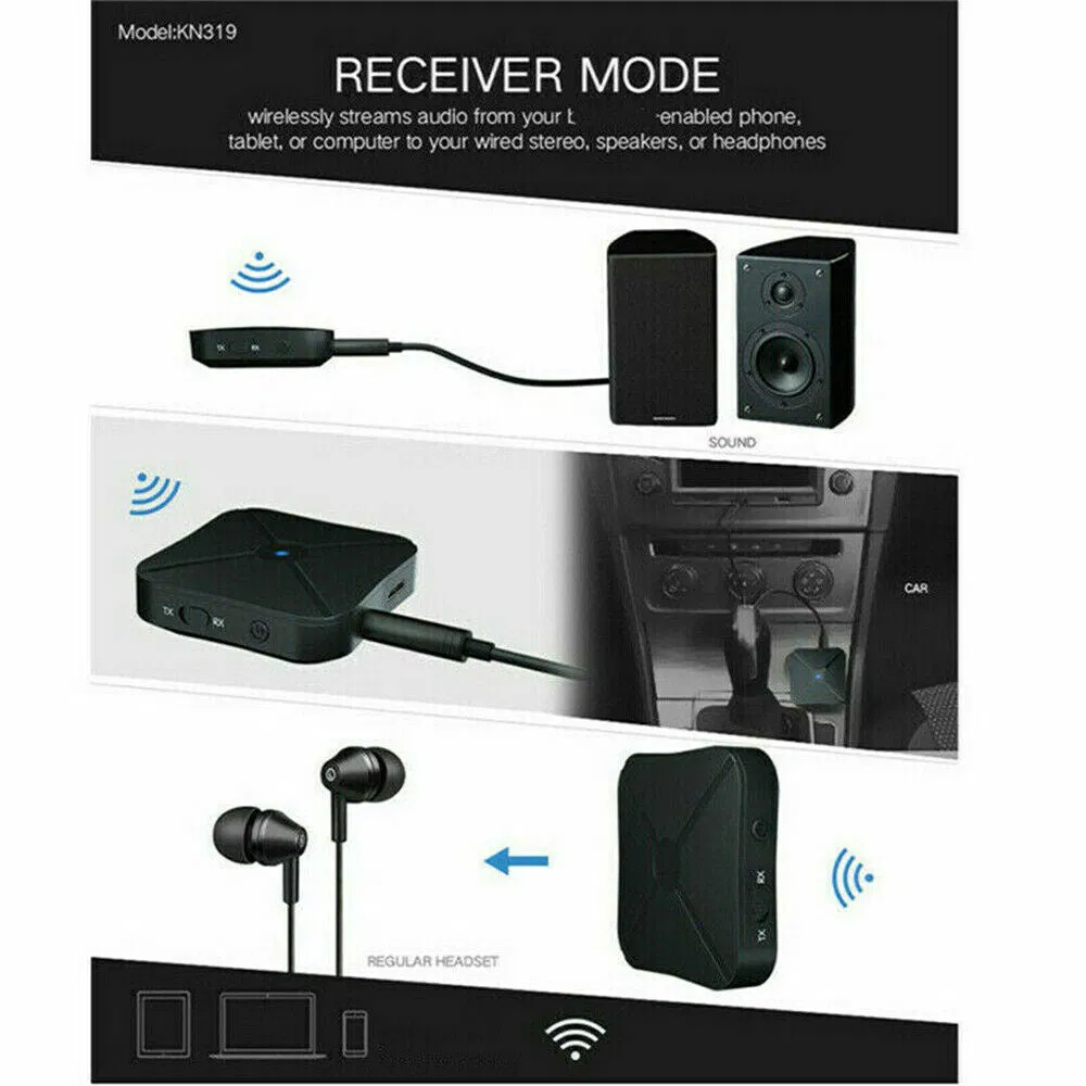 2in1 Bluetooth Transmitter Receiver Wireless Adapter TV Home Stereo A2DP Audio photo 6