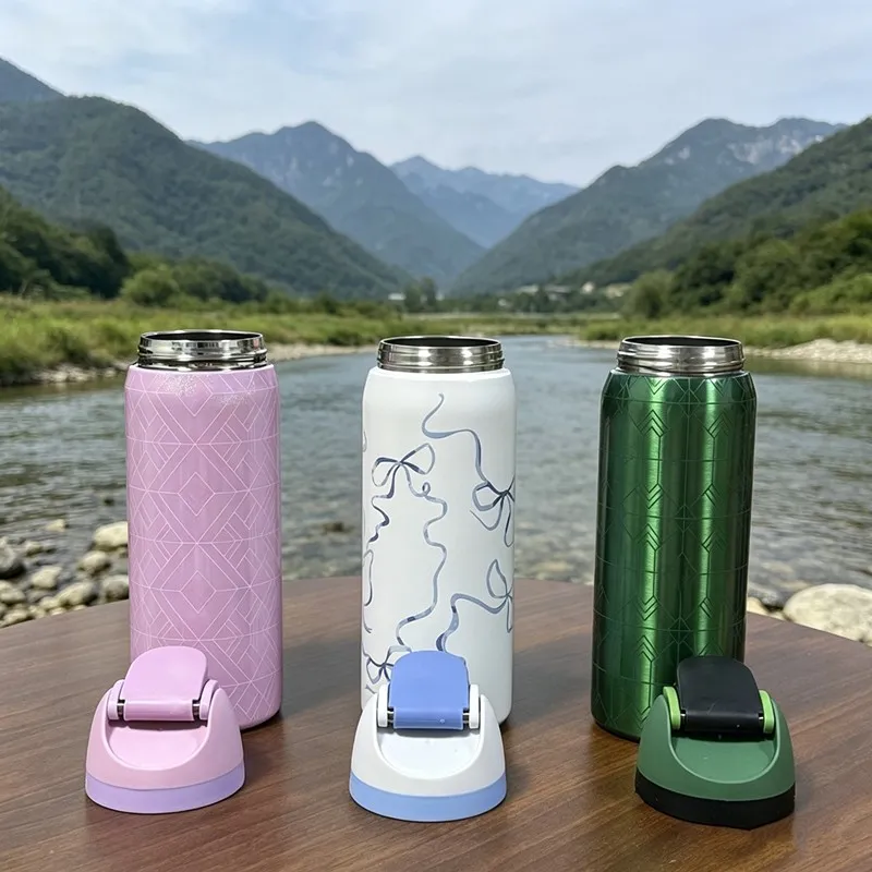 304 stainless steel outdoor sports water bottle, portable and leak-proof, suitable for daily travel, mountain climbing and fitness activities, etc photo 3