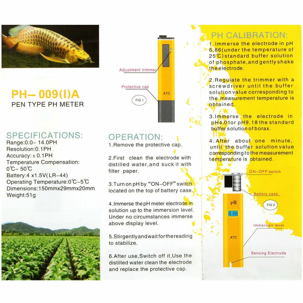 Digital Electric PH Meter LCD Tester Pocket Hydroponics Aquarium Water Test Pen photo 5