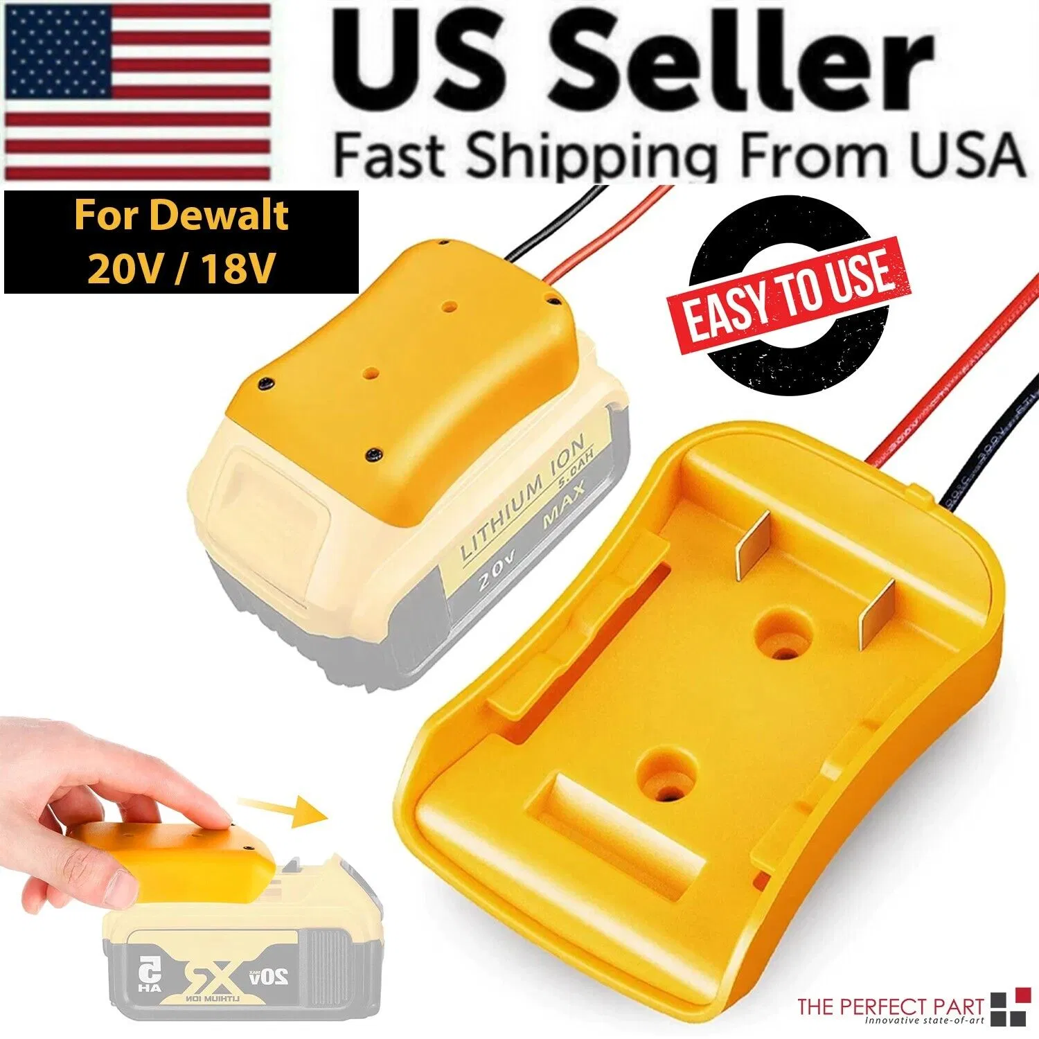 Power Connector DIY Battery Adapter Holder Dock For DeWalt 18V/20V Max Battery photo 1