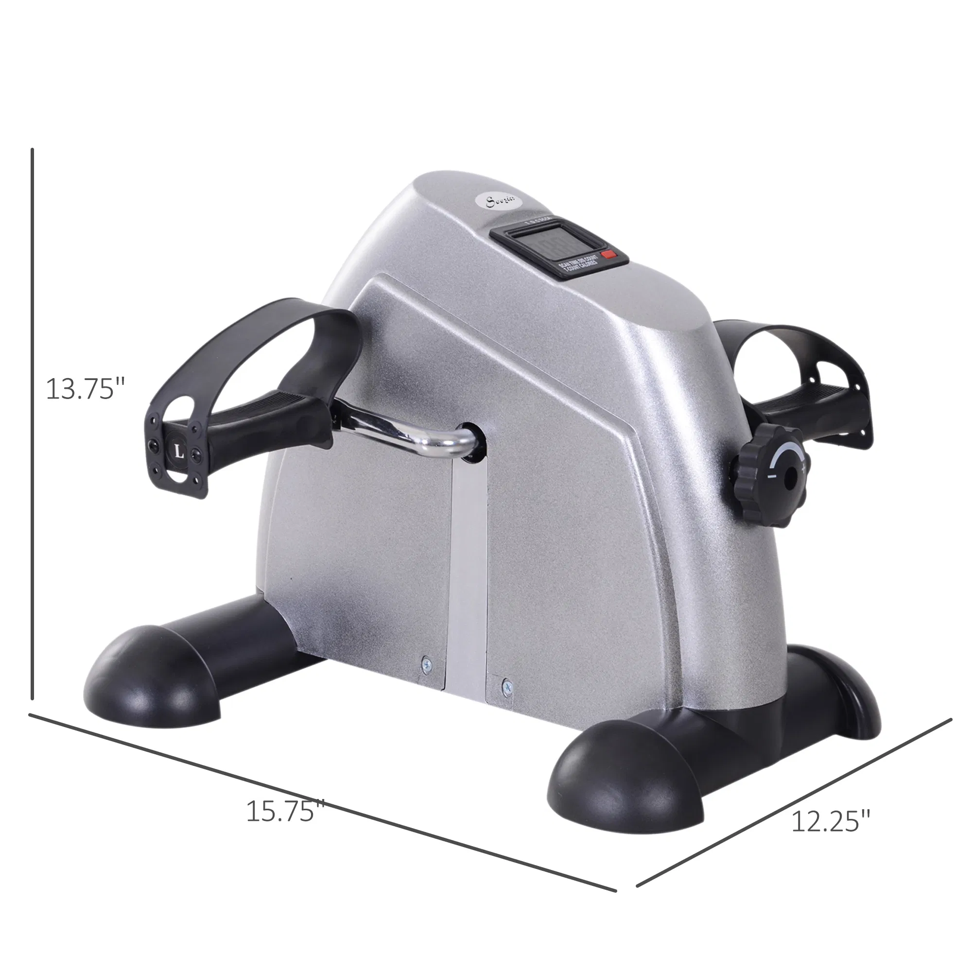 Portable Mini Pedal Exercise Bike Indoor Cycle Fitness Arm Leg w/ LCD Display, Silver photo 4