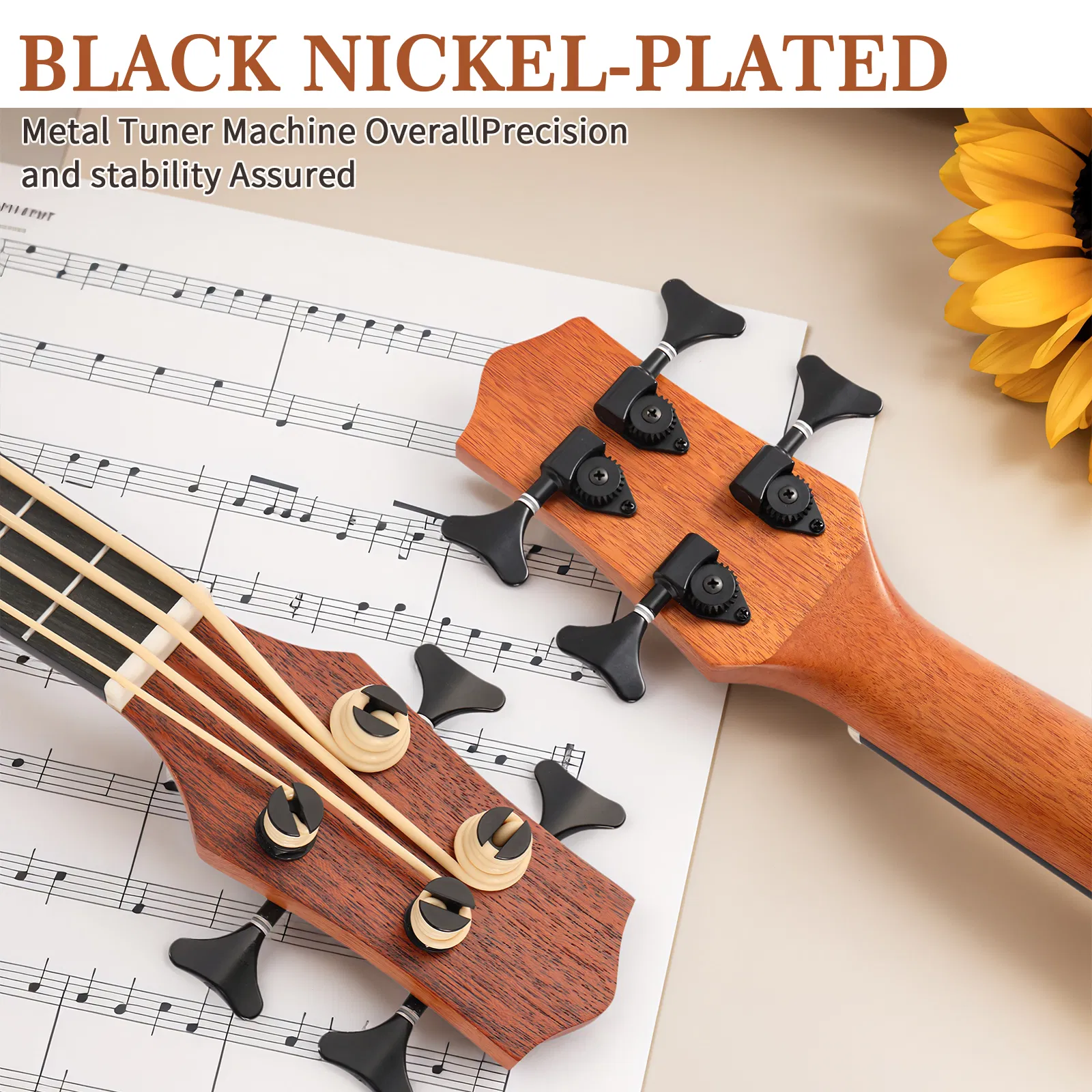 30-inch ukulele bass mahogany body with EQ, comes with cotton bag, capo, strap, picks*3, wrench tool photo 6