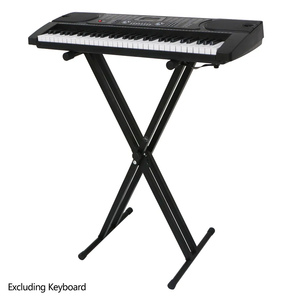 [Replace 57435105]Dual-tube X-Shape Keyboard Stand Black photo 2