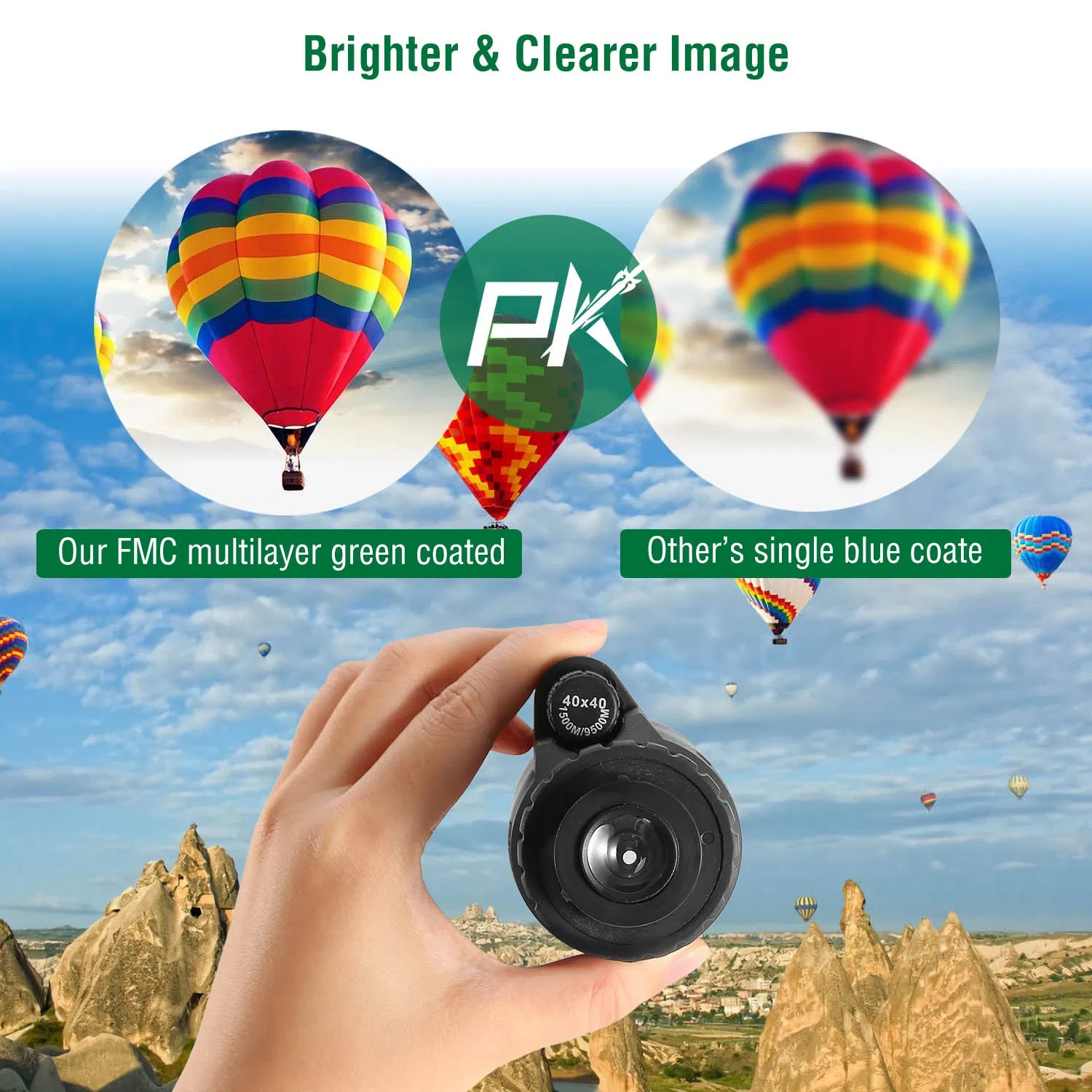 40x40 HD Optical Monocular Telescope w/ FMC Lens Low Light Vision Scope Phone Holder Tripod Compass photo 7