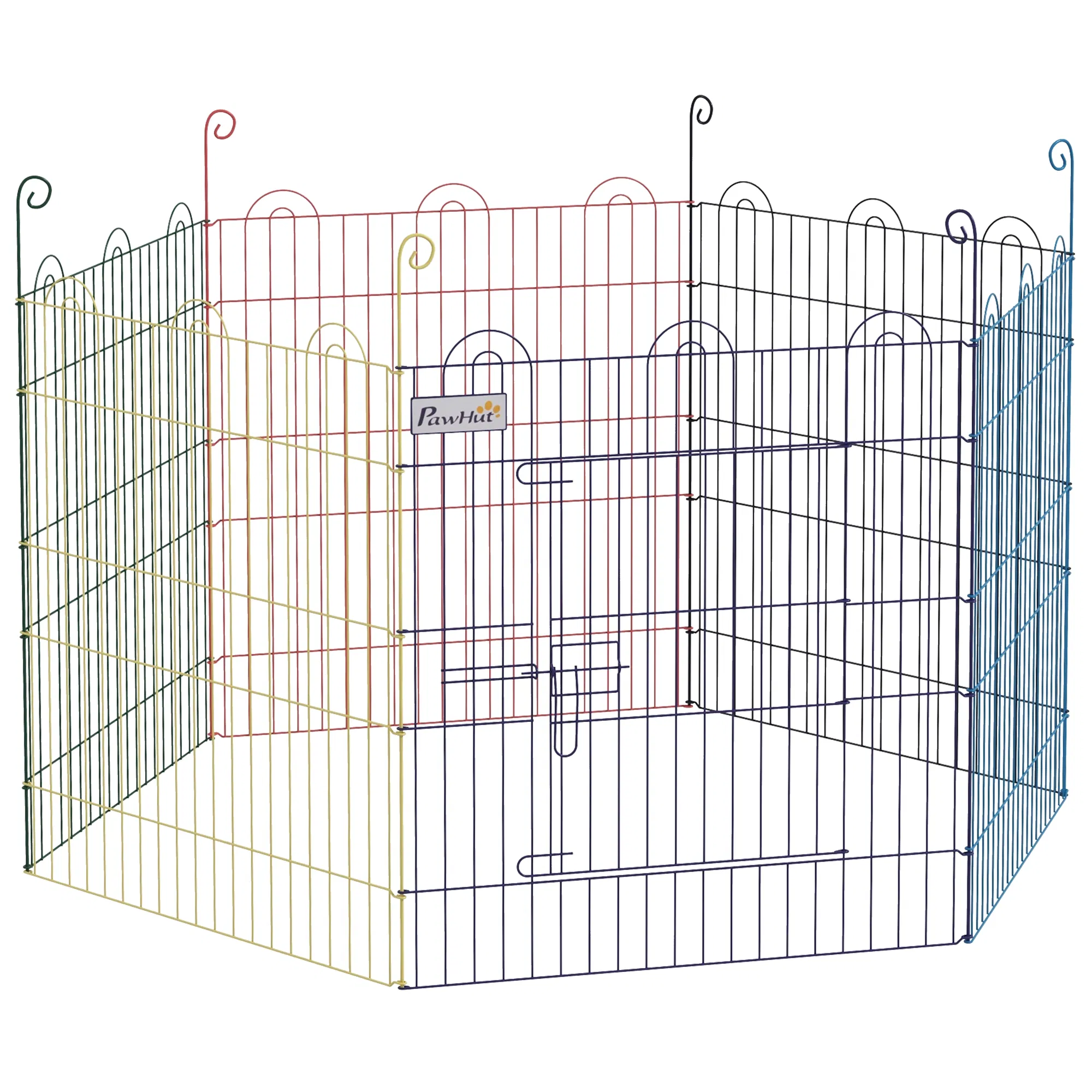 Metal Pet Playpen Portable Hexagon Dog Exercise Fence Multi-colored photo 1