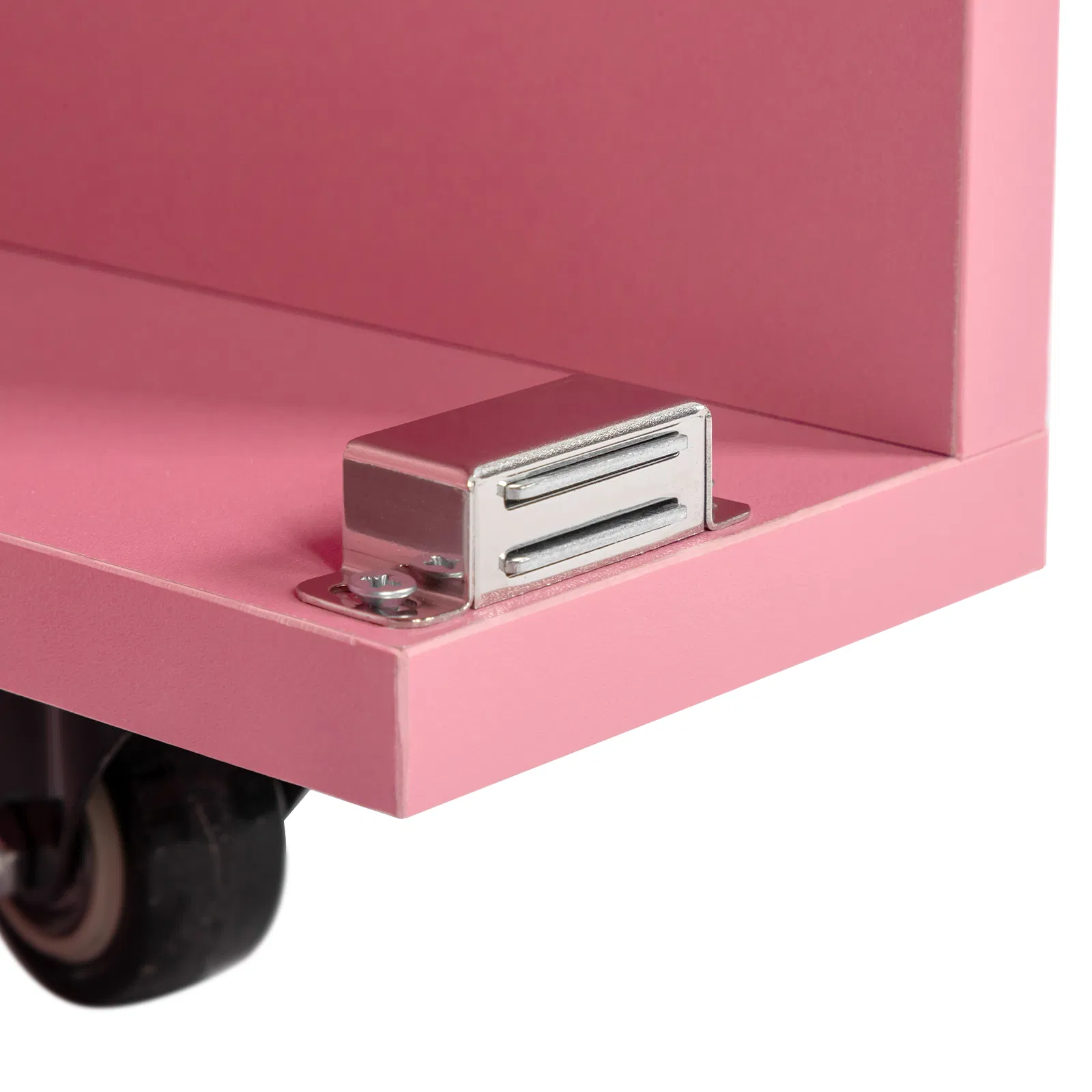 Nail Desk Folding Table, Pink MDF Manicure Station w/ 2 Drawers & 1 Door Cabinet for Nail Art Salon Home Beauty photo 8