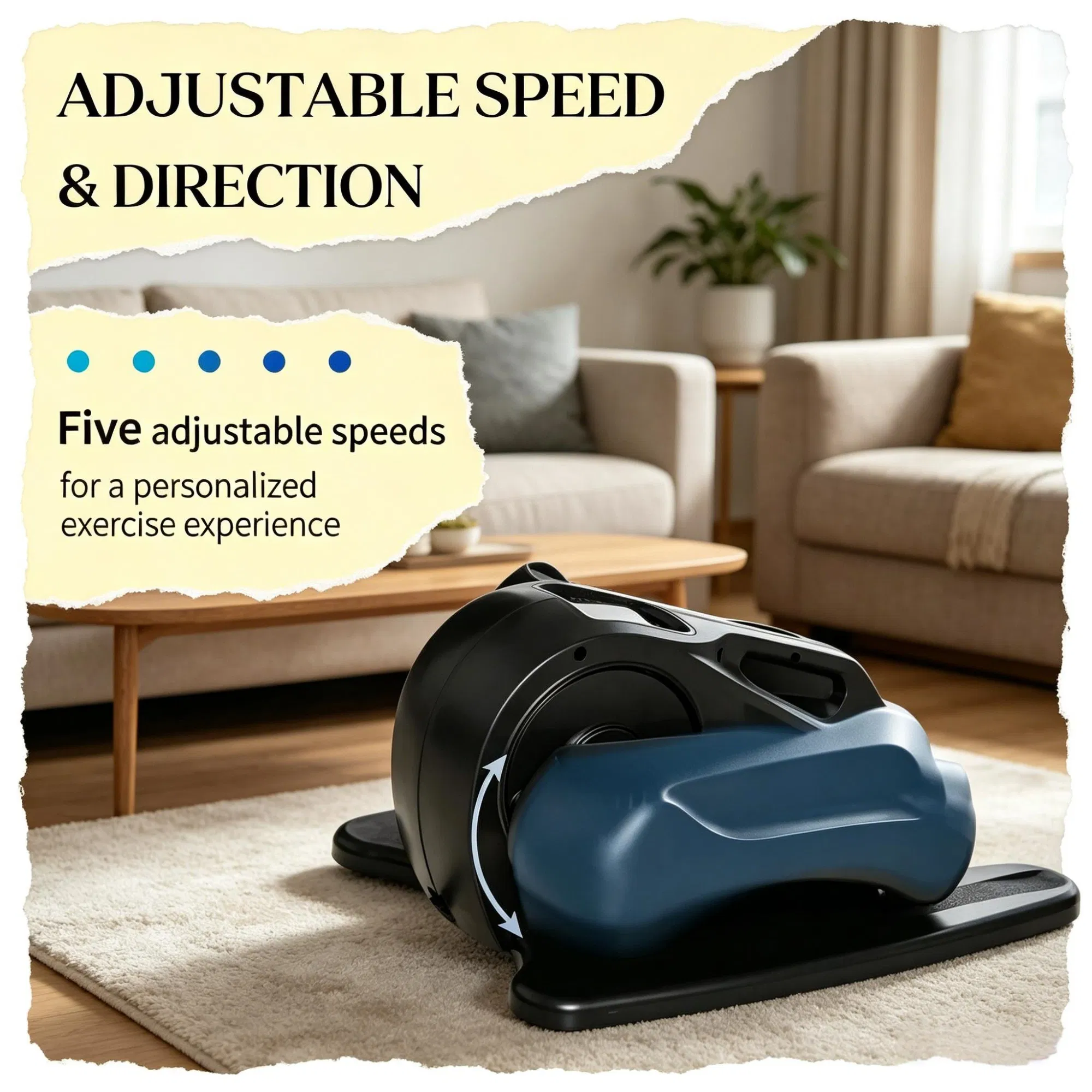 Under Desk Elliptical Machine | Powered Leg Exerciser, Adjustable Speed, Remote & LCD Display for Home Office photo 6