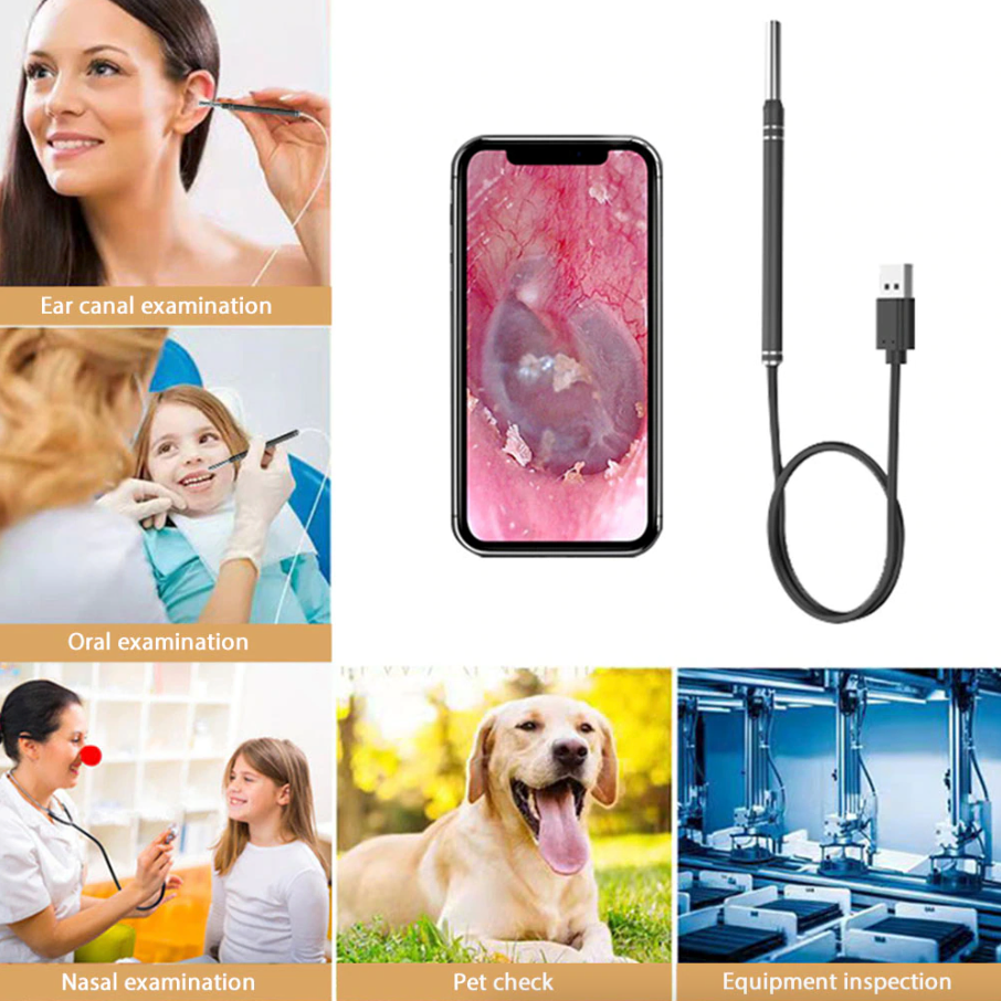 HD LED Ear Endoscope Otoscope Camera Wax Pick Cleaning Tool Cleaner Removal Kit photo 2