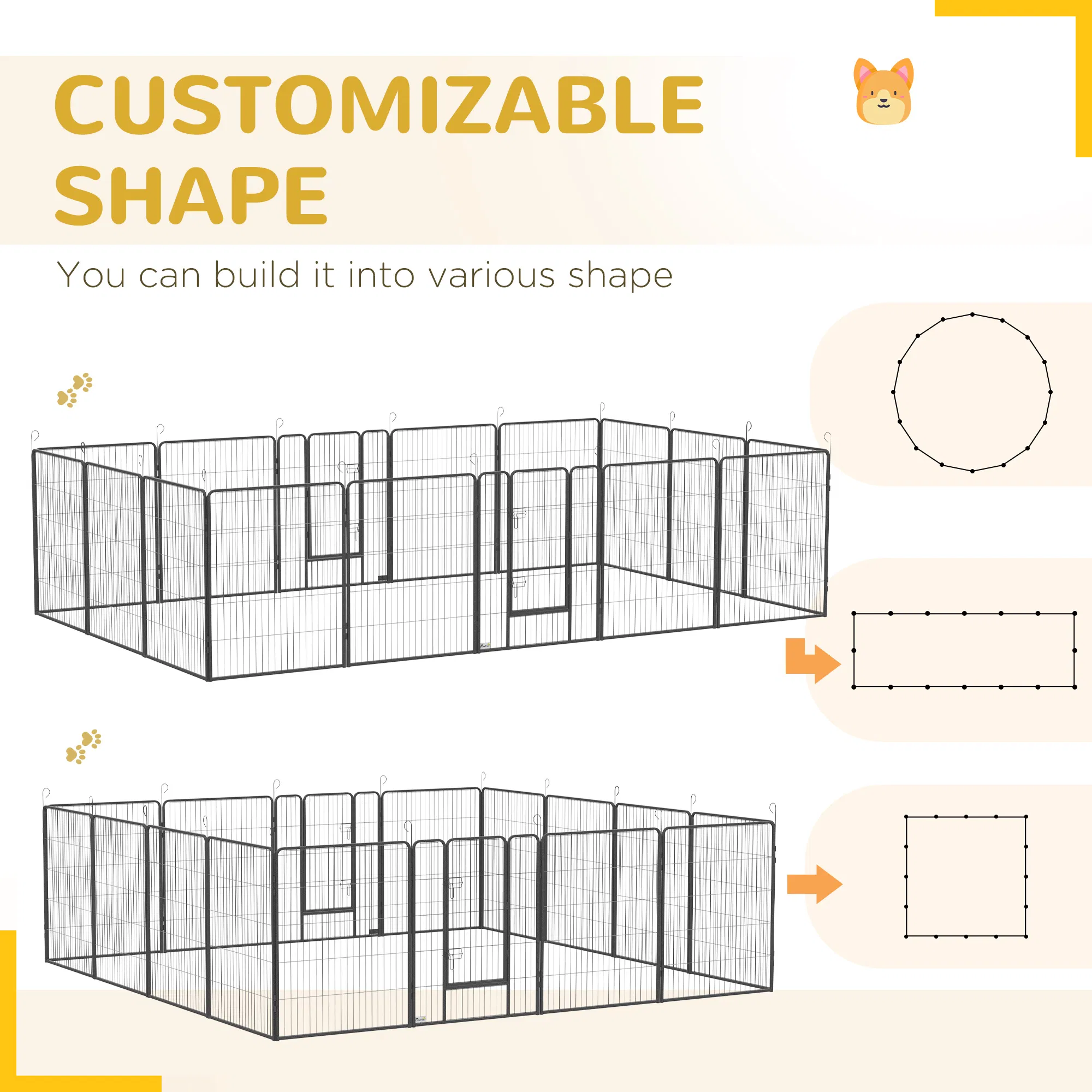 16 Panel 39" Height Heavy Duty Dog Playpen for Small Medium Large Dogs, Grey photo 2