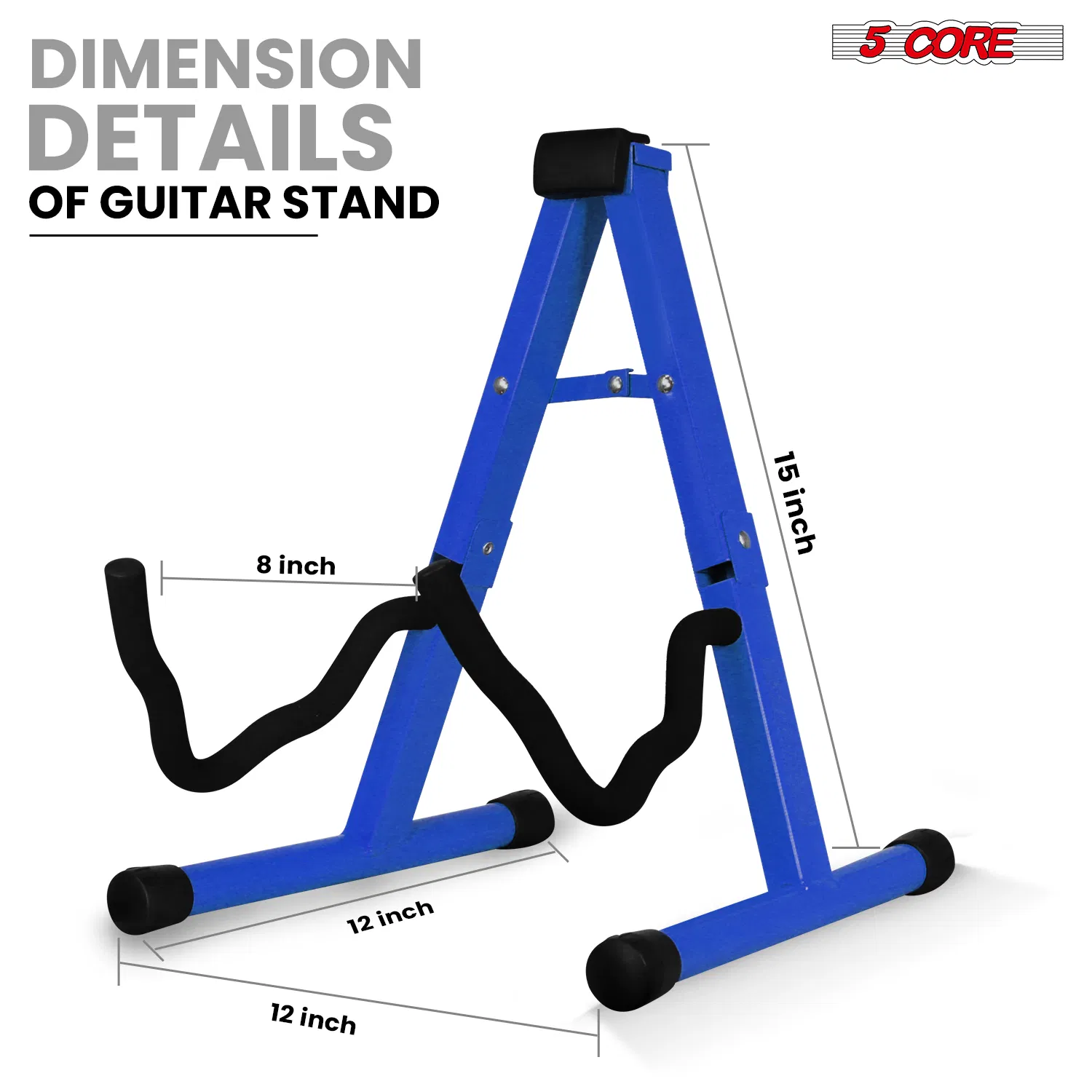 5 Core Guitar Stand A Frame w Soft Foam Arm Non Slip Rubber for Acoustic Electric Bass photo 6
