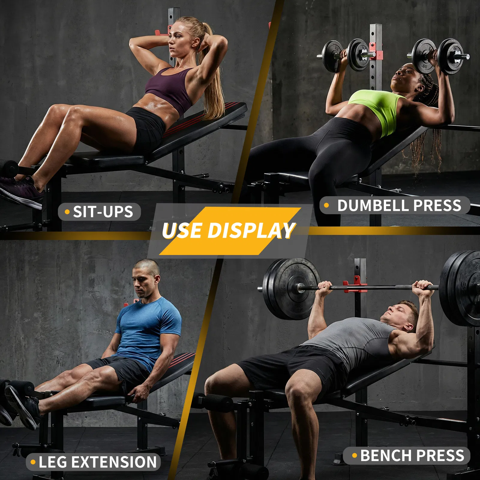 650LBS Adjustable Weight Bench with Rack & Leg Developer, Foldable Bench Press Set for Home Gym, Heavy Duty Strength Training Station for Full Body Workout photo 3