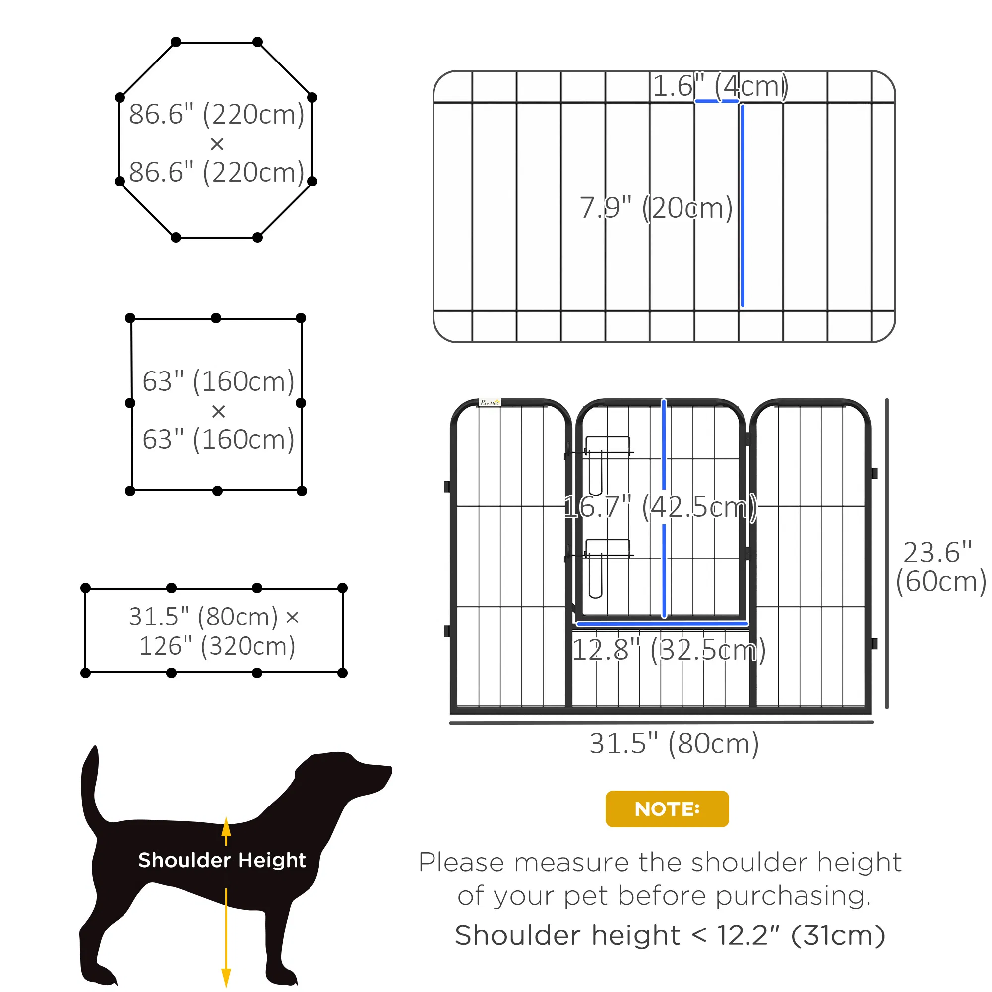 8 Panel Heavy Duty Dog Playpen 23.5" Height for Small Medium Dogs photo 6