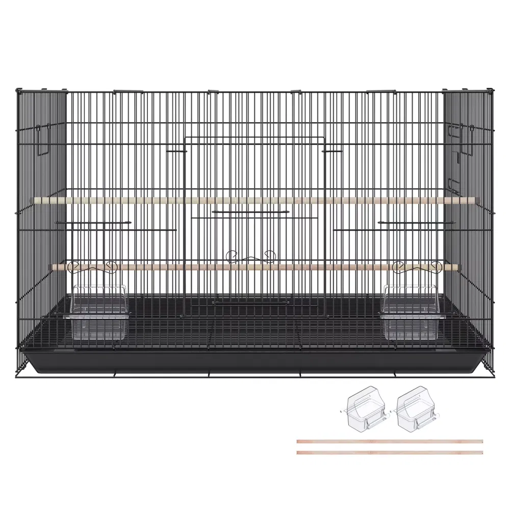 30" Bird Enclosure, Durable Metal Cage for Small Parrots, Budgies, Lovebirds, and Canaries, Includes Mobile Stand and Tray (Shipment from Walmart) photo 7