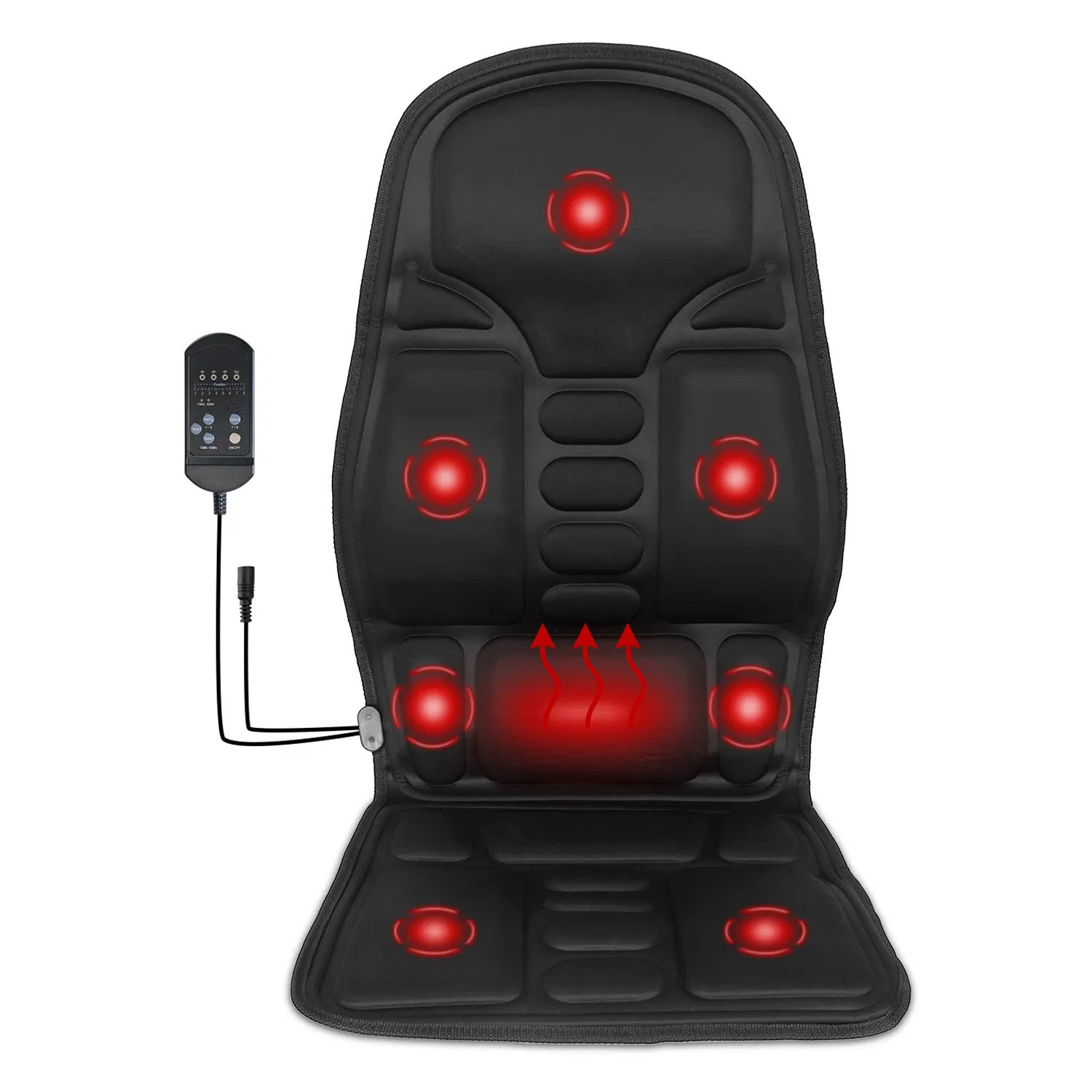 Back Massager Cushion Electric Massage Car Seat Cushion Chair Pad with Heating Function 8 Vibration Modes 3 Intensity Levels photo 1