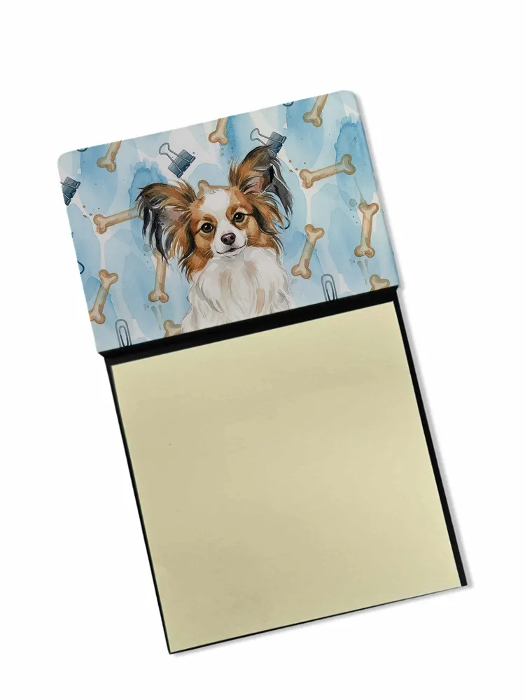 White with Sable Papillon Coworker Watercolor Sticky Note Holder Refillable Dispenser Desk Accessory 3x3 Pad Gift photo 8