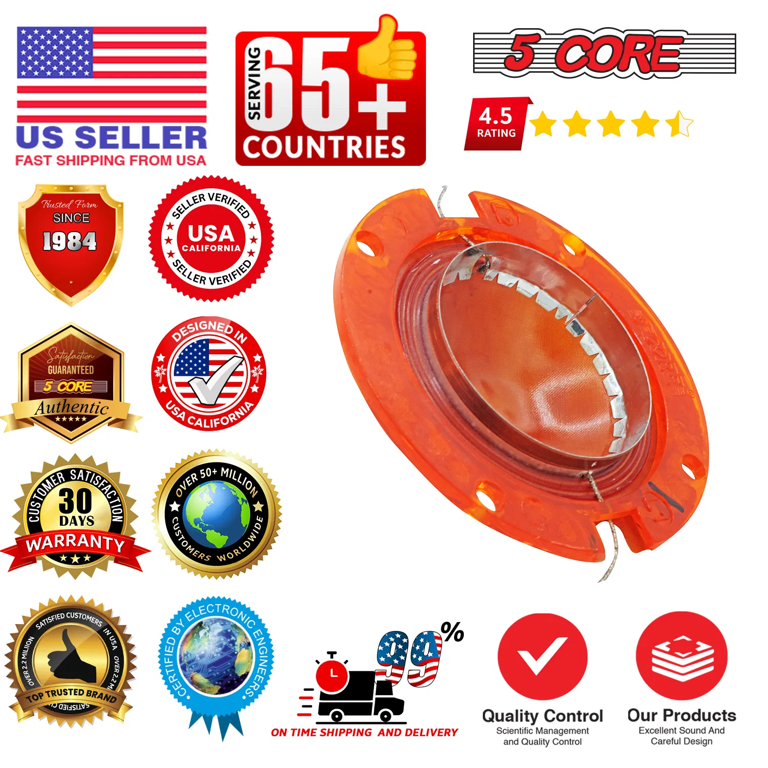 5Core 2" Replacement Phenolic Tweeter Diaphragm Voice Coil High Pitch Horn photo 8