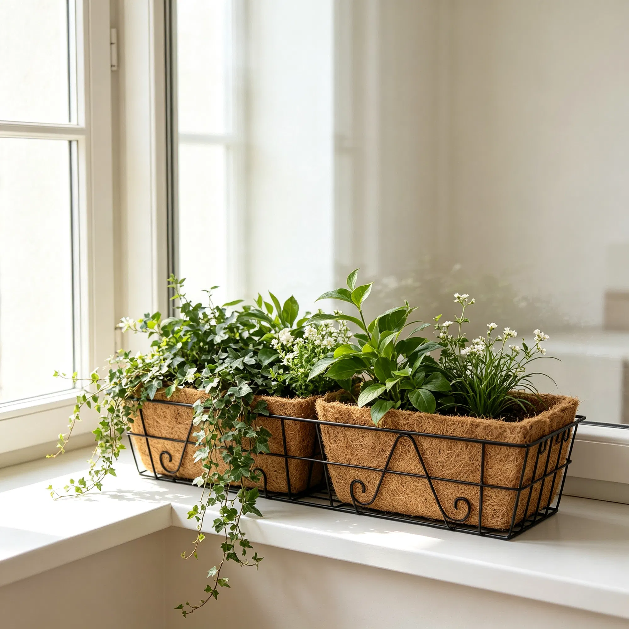 Coconut Fiber Window Box Liners, 24/30/36 Inch Trough Coco Liners for Wire Window Baskets, Woven Coir Planter Add for Balcony, Garden, Indoor & Outdoor Planting photo 8