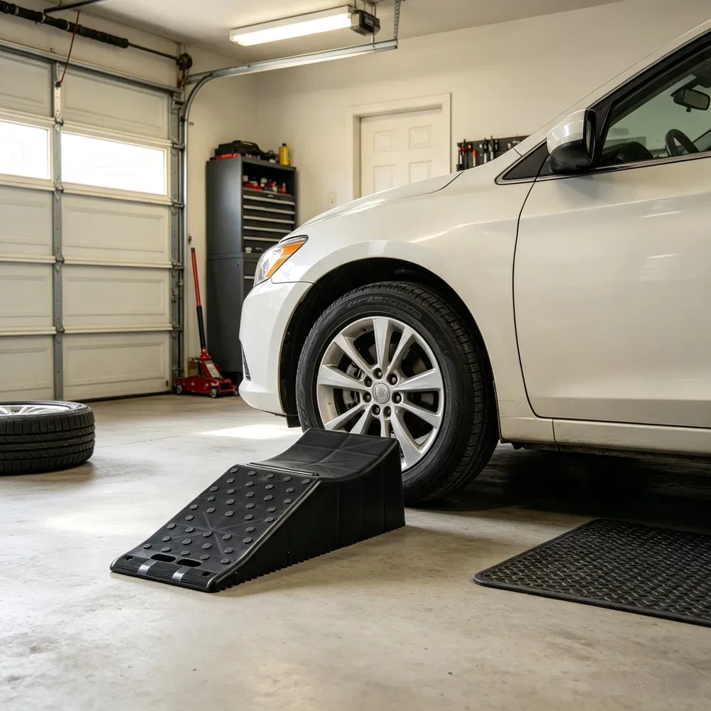 Single Auto Service Ramp (20000 lbs/9 Ton), 5.5" Elevation Vehicle Tire Ramp for Routine Maintenance photo 7