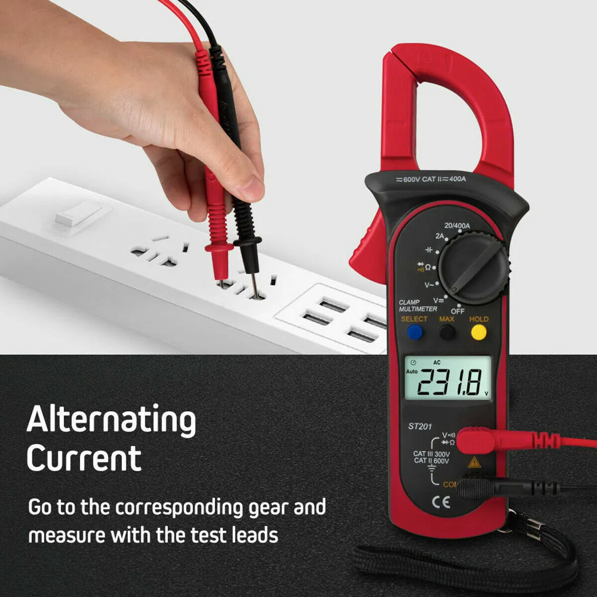 Digital Multimeter Tester AC DC Volt Ohm Amp Clamp Meter Auto Range LCD Handheld photo 3