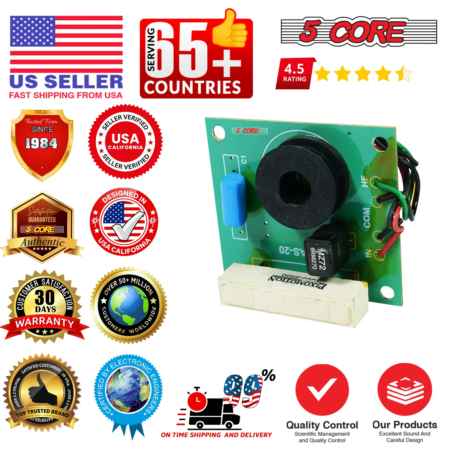 5 Core Professional Passive Crossover Network High Power & Low Resistance Air Core Coils Premium Quality Metalised Polyester Capacitor PTC for HF Protection photo 4