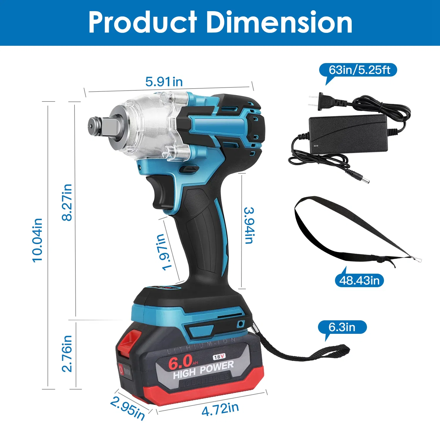 3-In-1 Cordless Electric Impact Wrench Drill Screwdriver with Brushless Motor Max 3450RPM Variable Speed 2Pcs 6.0Ah Batteries 3 Sockets 3 Screwdriver Bits 3 Drill Bits photo 3
