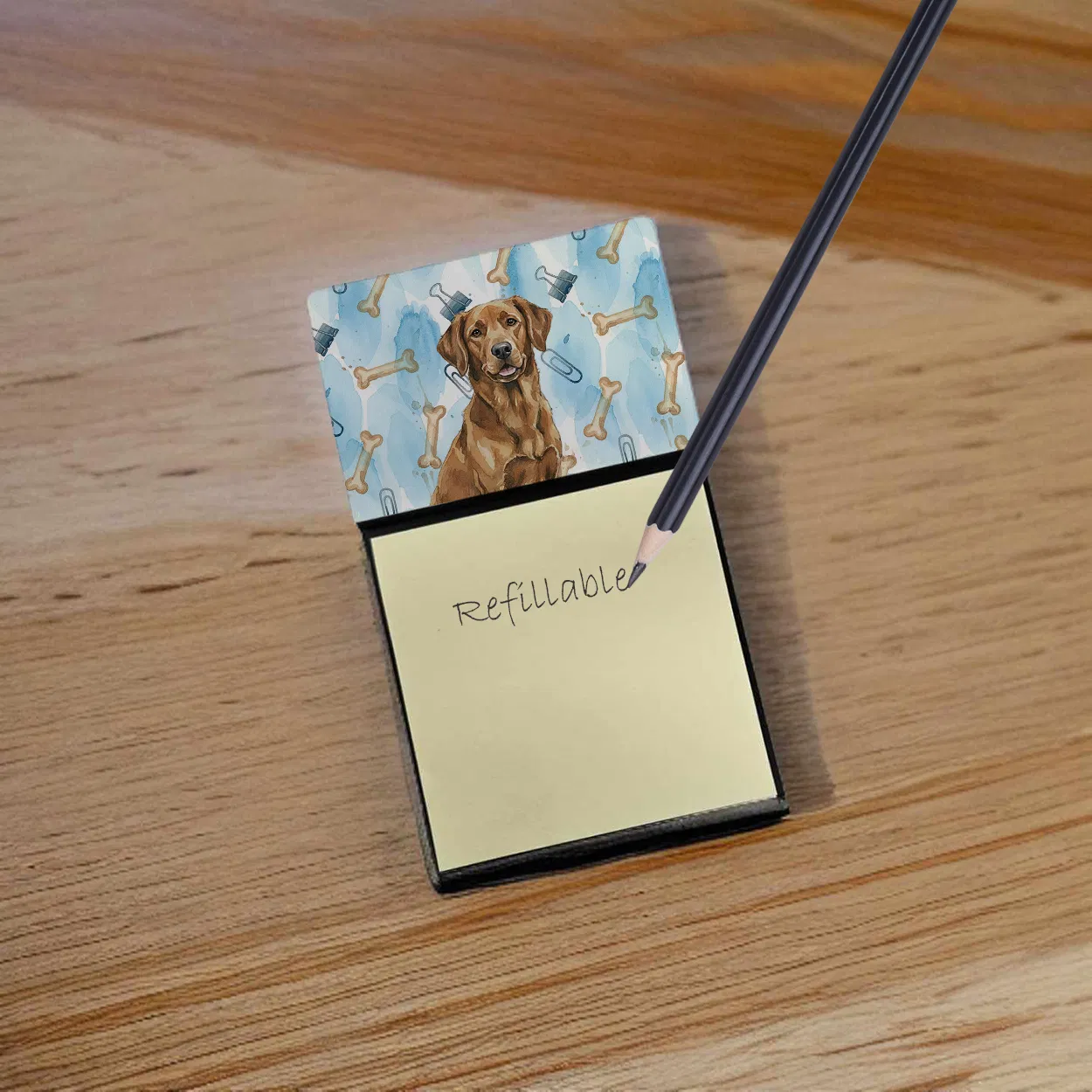 Chesapeake Bay Retriever Coworker Watercolor Sticky Note Holder Refillable Dispenser Desk Accessory 3x3 Pad Gift photo 7