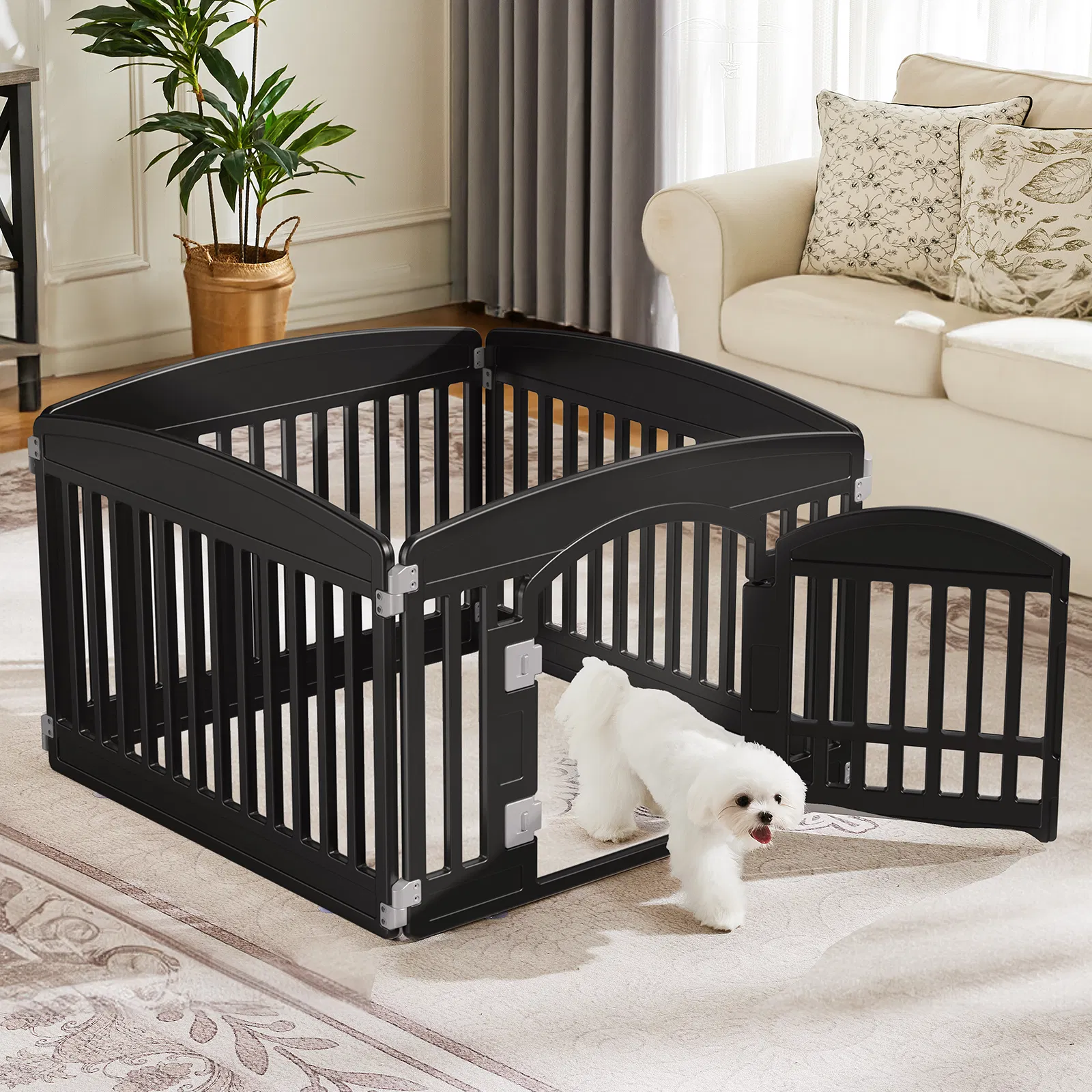 Dog Playpen Safe & Secure Indoor/Outdoor Pet Fence | Folding & Portable | Ideal for Small to Medium Dogs | Easy to Clean photo 3