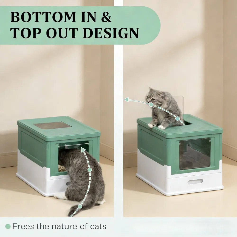 Stainless Steel Enclosed Litter Box for Cats photo 2