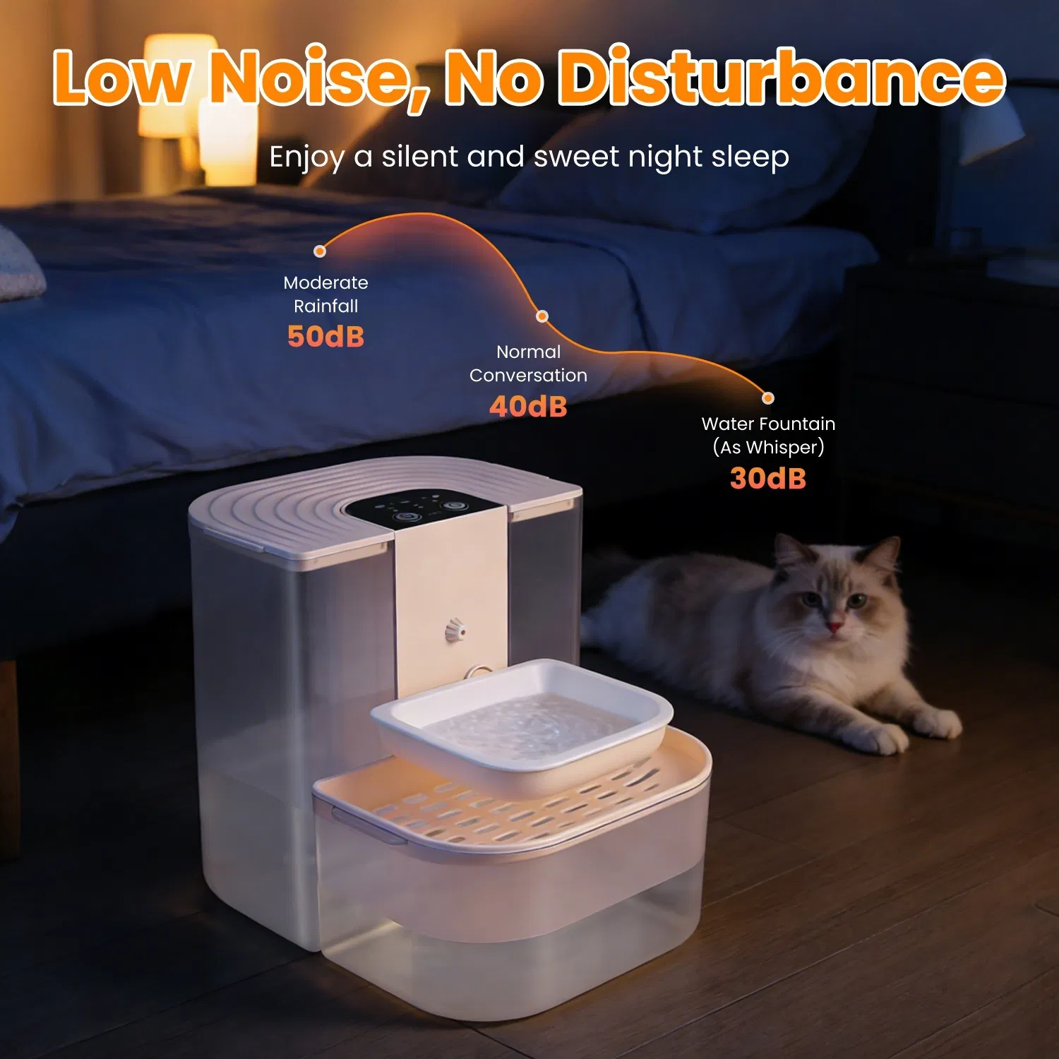 Cordless Dog Cat Water Fountain 4.5L, Dual Tank Filtration Automatic Pet Water Dispenser with Easy Cleaning photo 2