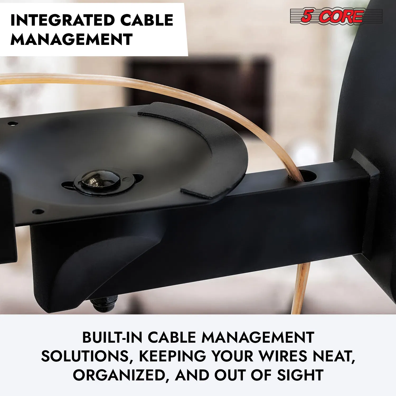 5 CORE Speaker Wall Ceiling Mount Stand 2Pcs Black Sturdy Speaker Mounting Bracket w Adjustable Swivel Tilt Retractable Telescopic Arm for Surround Sound Satellite Speakers photo 6