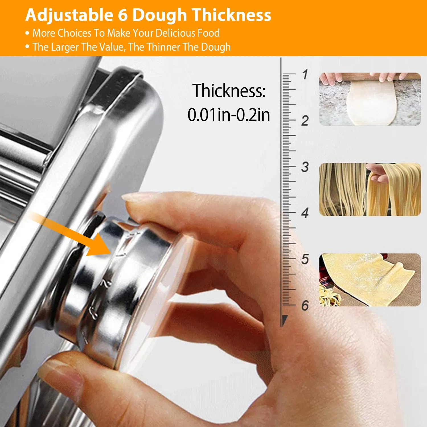 Pasta Maker Roller Machine Fettuccine Noodle Maker 9 Thickness Settings Stainless Steel photo 4