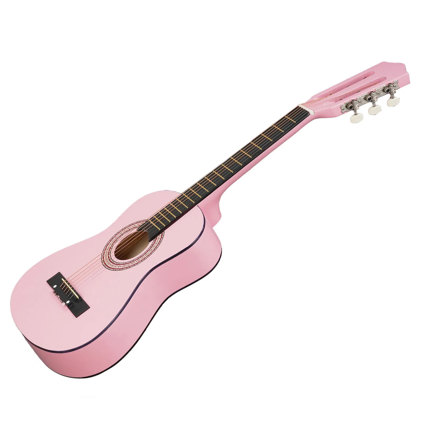 Light pink 30-inch Round Acoustic Guitar with Picks, Strings, Capo, Case, Tuner, and Strap photo 2