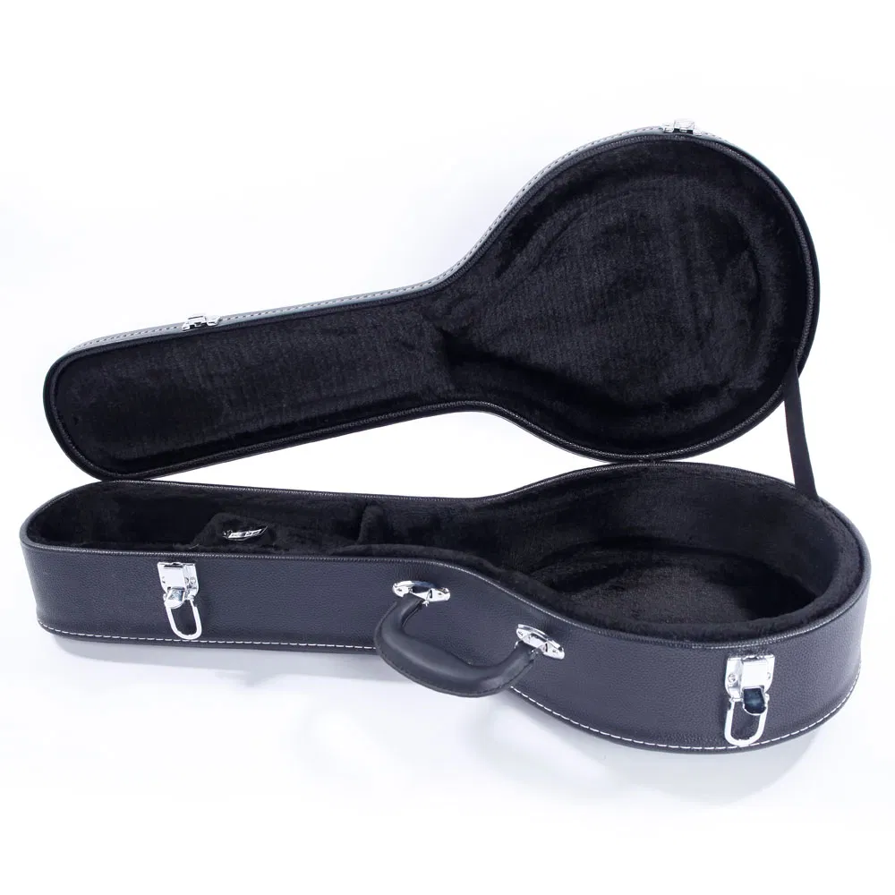 [Replace 78204243]Hardshell A-Style Microgroove Pattern Leather Wood Mandolin Case Black photo 4