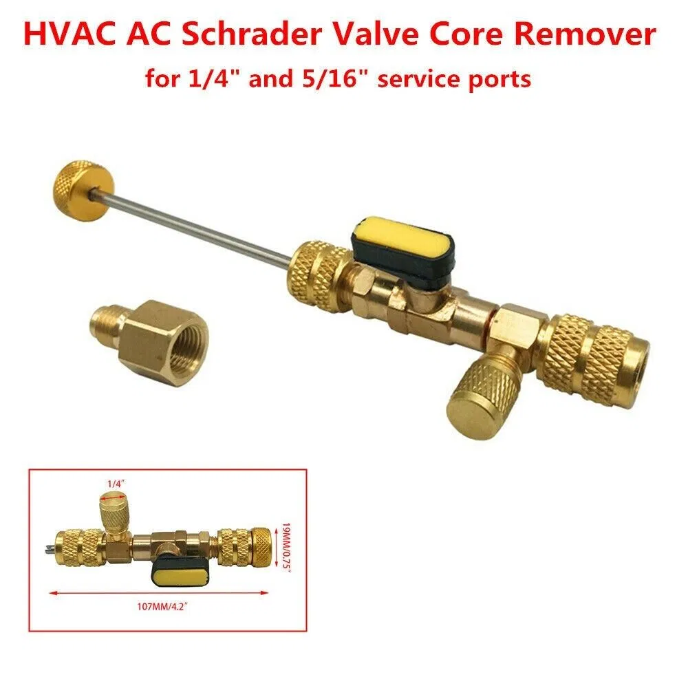 HVAC Tool AC Schrader Valve Core Remover Dual Size 1/4 and 5/16 Port Installer photo 8