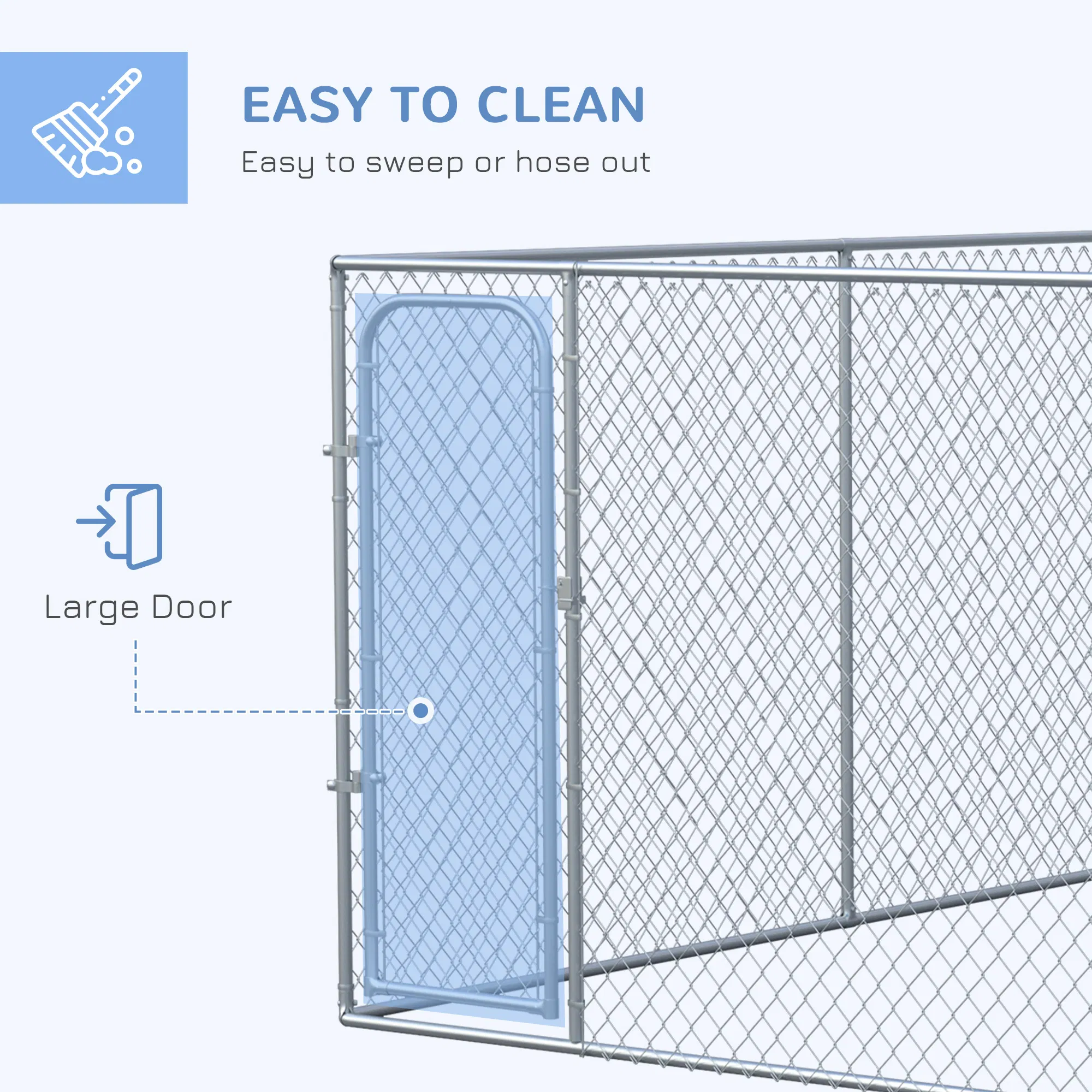 99 Sq. Ft. Dog Playpen Outdoor with Galvanized Steel Frame, for Small and Medium Dogs, 13.1' x 7.5' x 6' photo 6