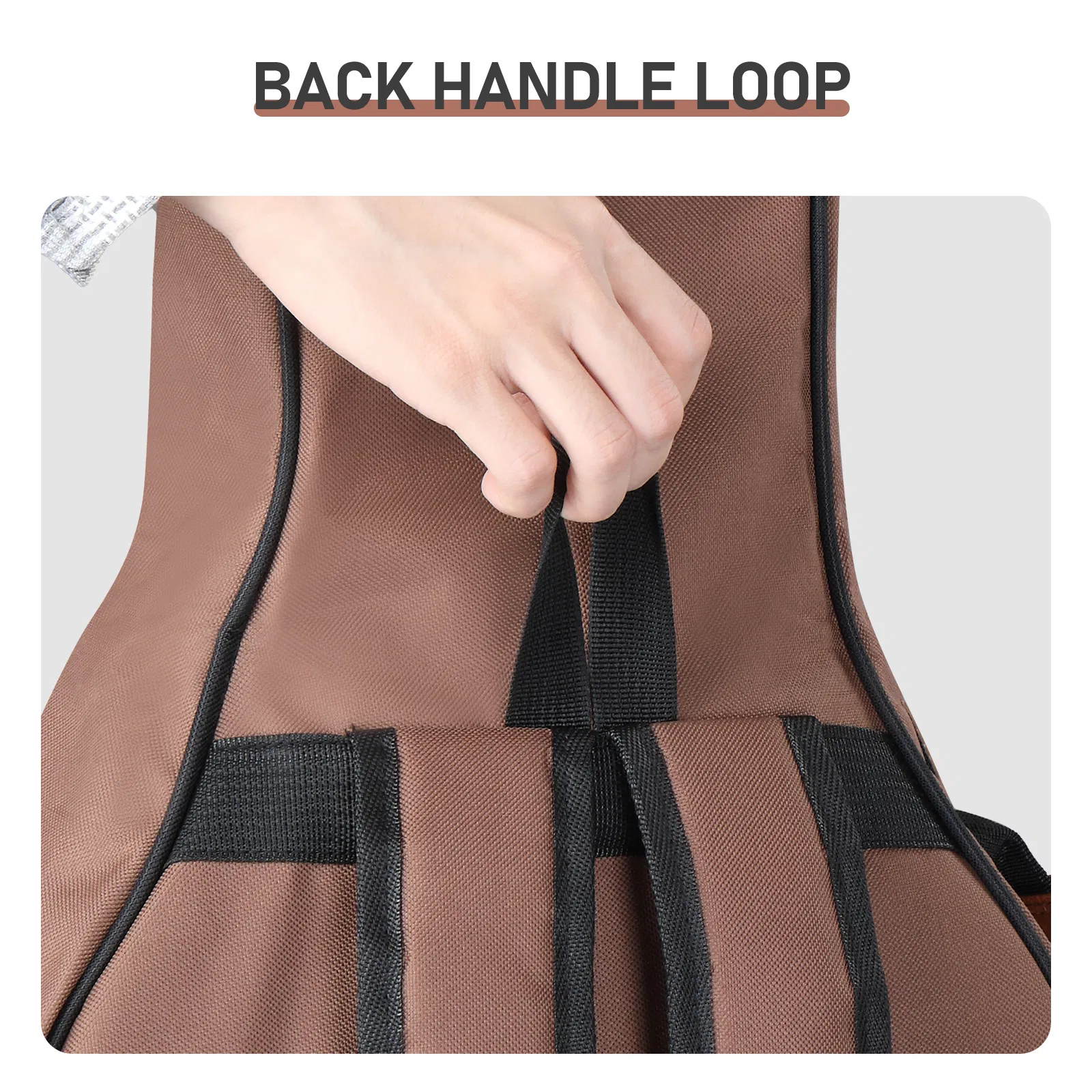 600D Extra-Thick Oxford Cloth Acoustic Guitar Bag with 10mm Sponge Padding Brown (Fits 41/40-inch Guitars) photo 4