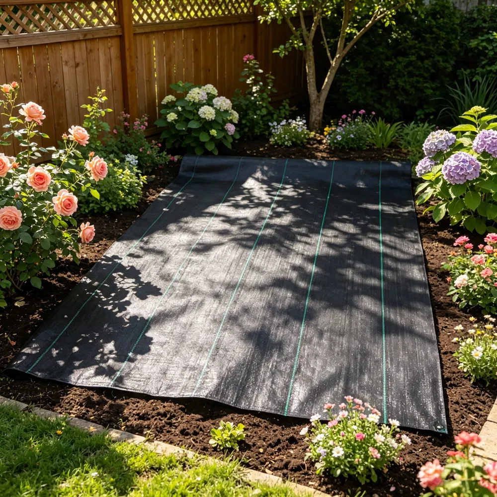 5 x 250FT Weed Barrier Landscape Fabric, 5Oz Premium Woven PP Ground Cover, Heavy Duty Single-Layer Weed Control, Easy Setup for Outdoor Garden, Lawn & Driveway, Black photo 7